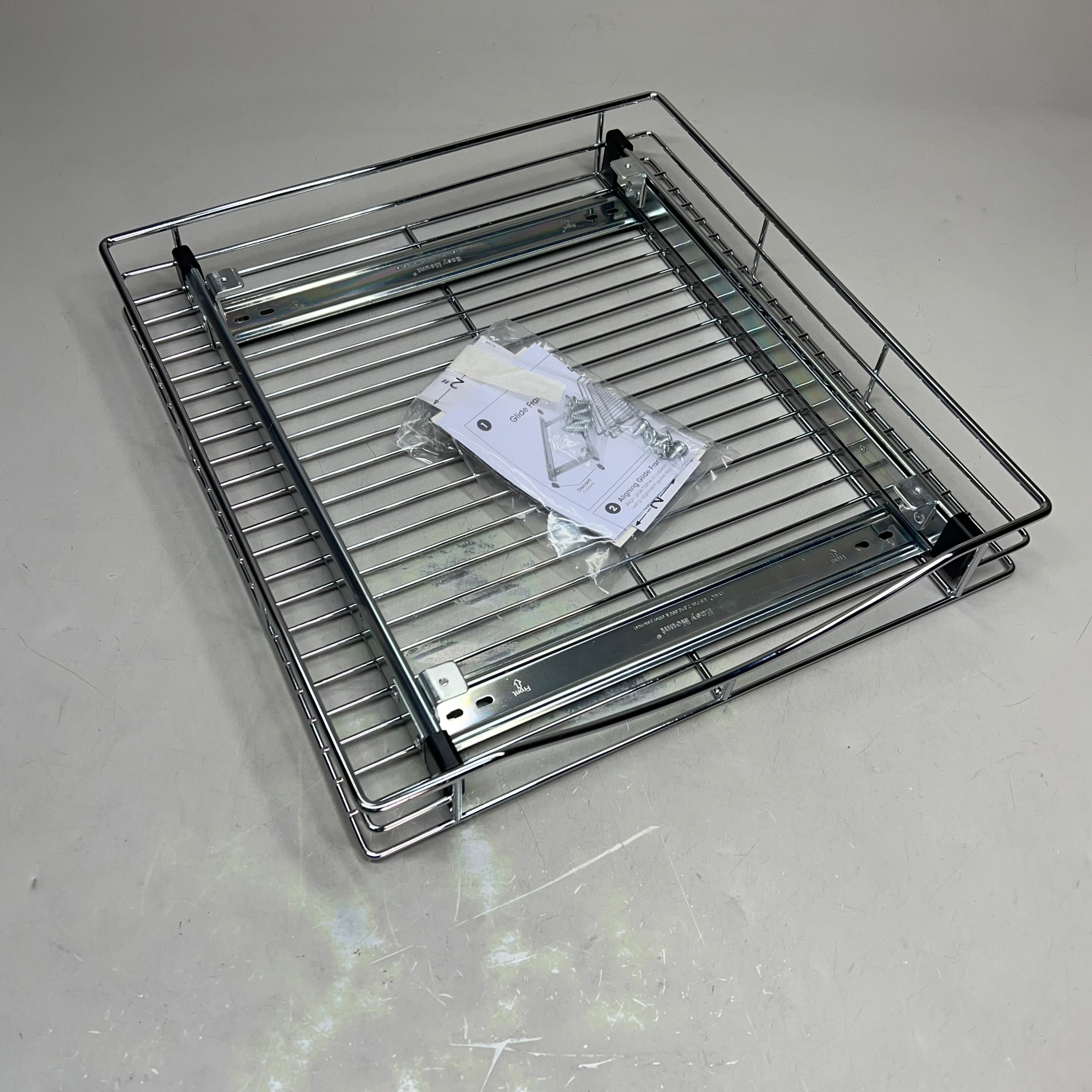 LYNK Easy Mount Professional Roll Out Cabinet Organizer 17"x18" Chrome 401718WB
