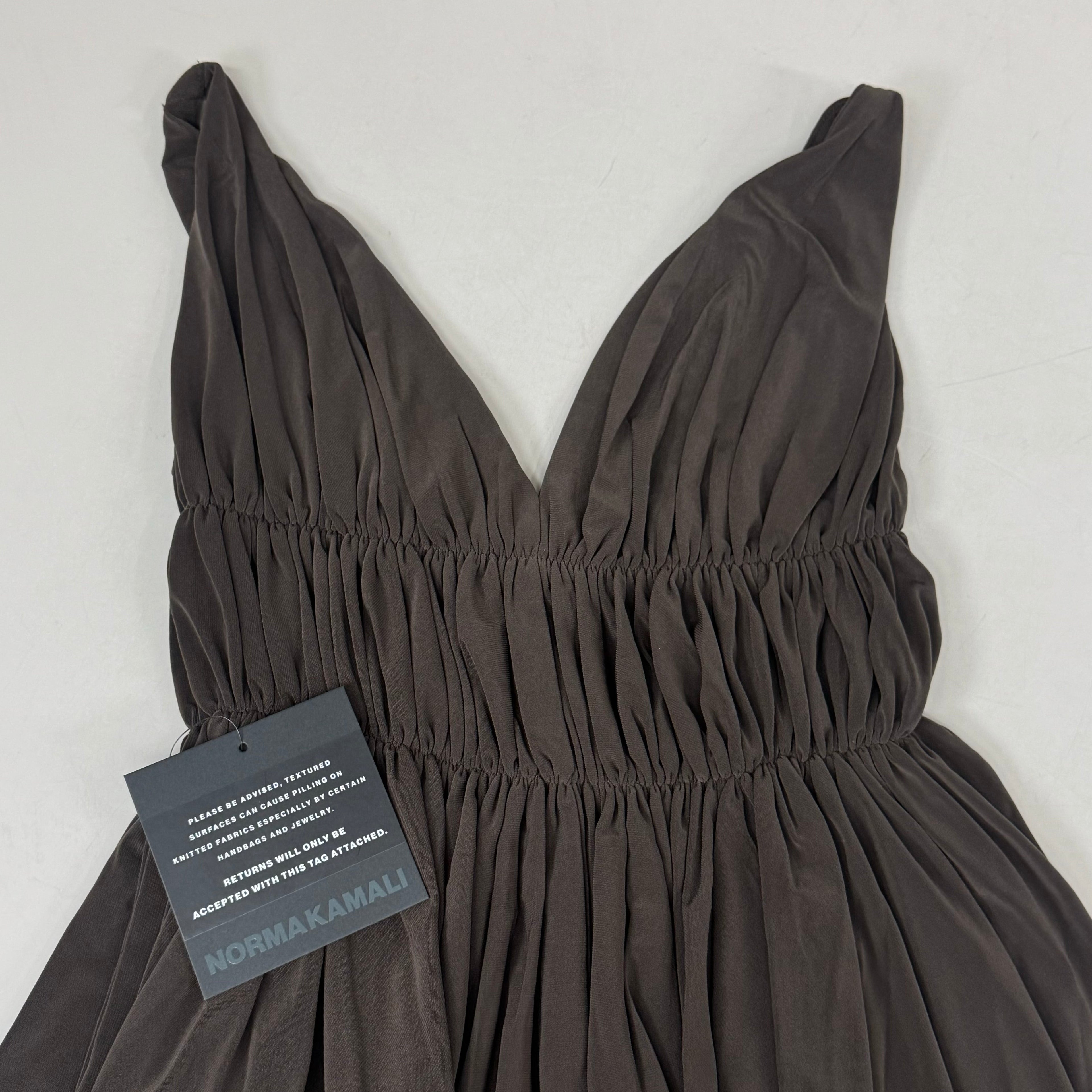 NORMA KAMALI Goddess Dress Unlined Women's Sz XL/42 Chocolate KK3233PL292028
