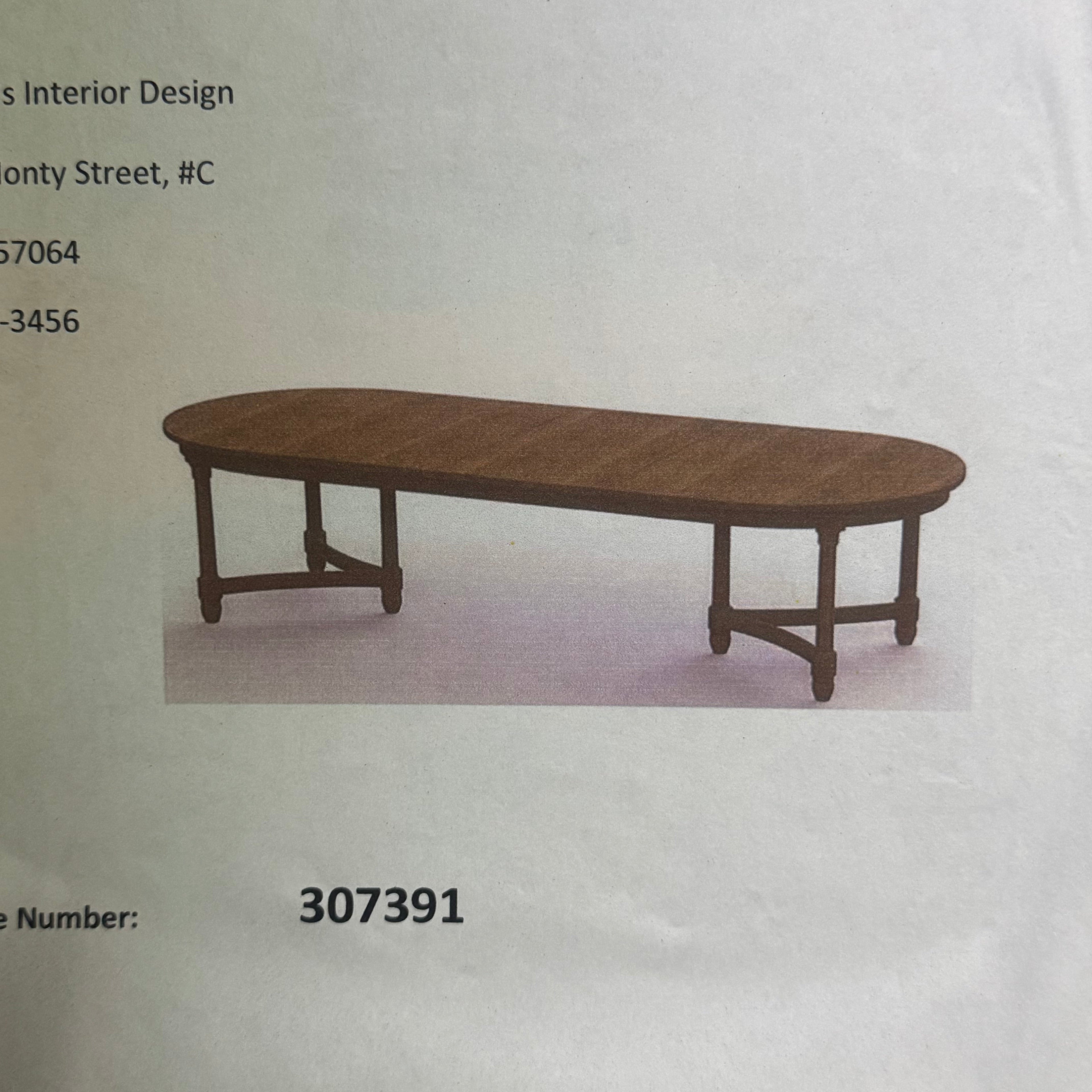 MICHAEL TRENT COATES Dining Table Sz 83" x 50" x 40", Brown 307391