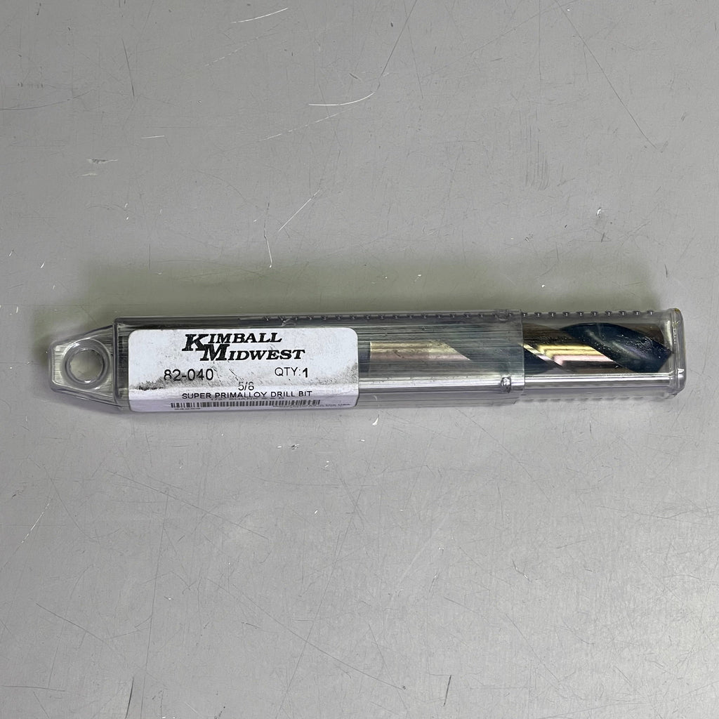 KIMBALL MIDWEST Super Primalloy Reduced Shank S&D Drill Bit 5/8"Dia x 6"L 82040