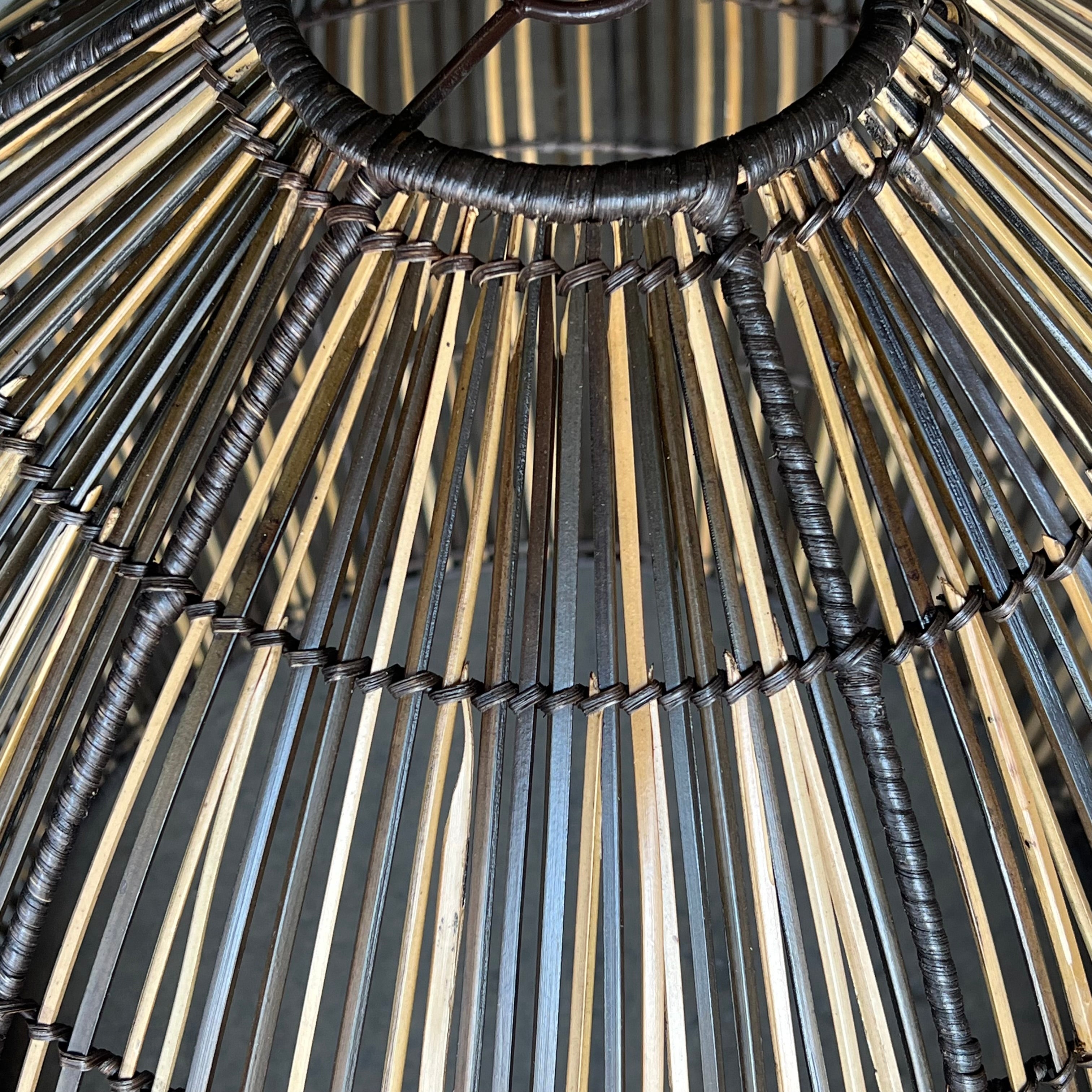 TROY LIGHTING Holden Weave Faux Reed Outdoor Chandelier 25"w X 41"h Brown F753