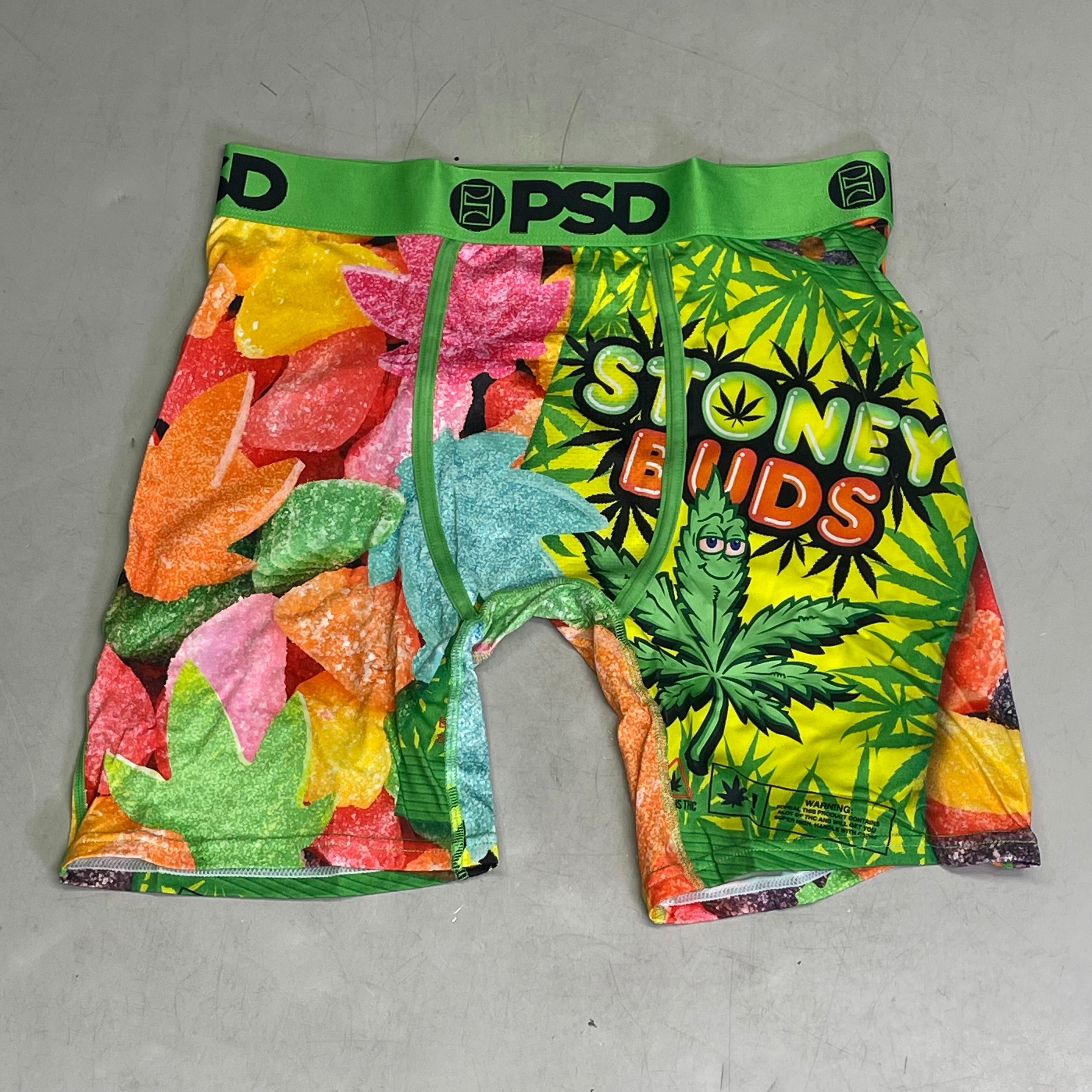PSD (3 PACK) Neon Cannabis Men's Boxer Briefs Large NEON CANNABIS