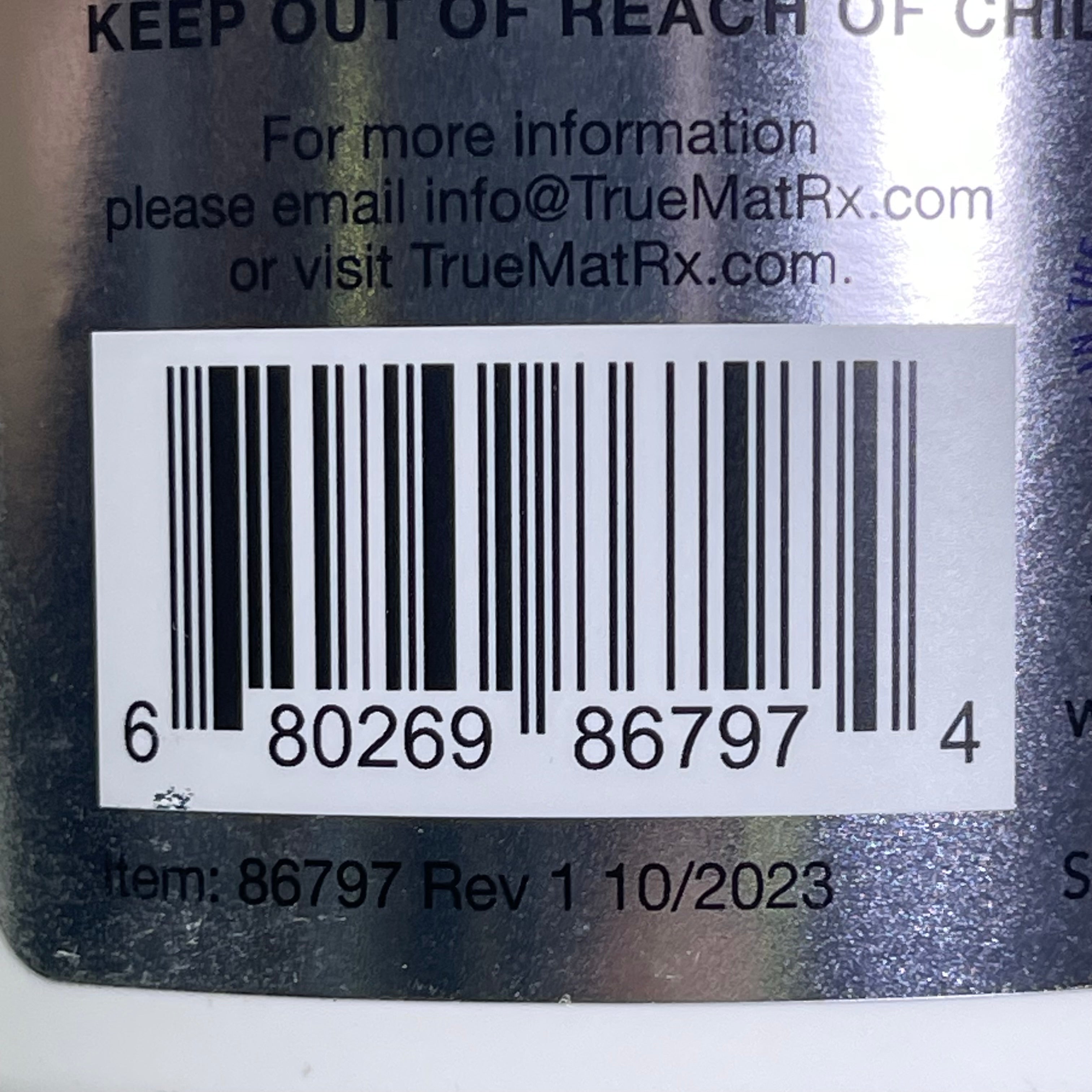 TRUE MATRX DNA Support Supplement 2.11 oz, 60 servings 86797 Rev 1 BB 09/26