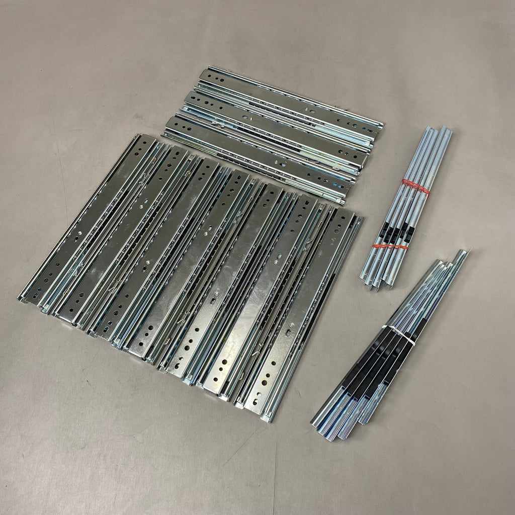 KNAPE AND VOGT (10 Pk ) Over Travel Low Profile Drawer Slide Set 12 inch Silver 6505