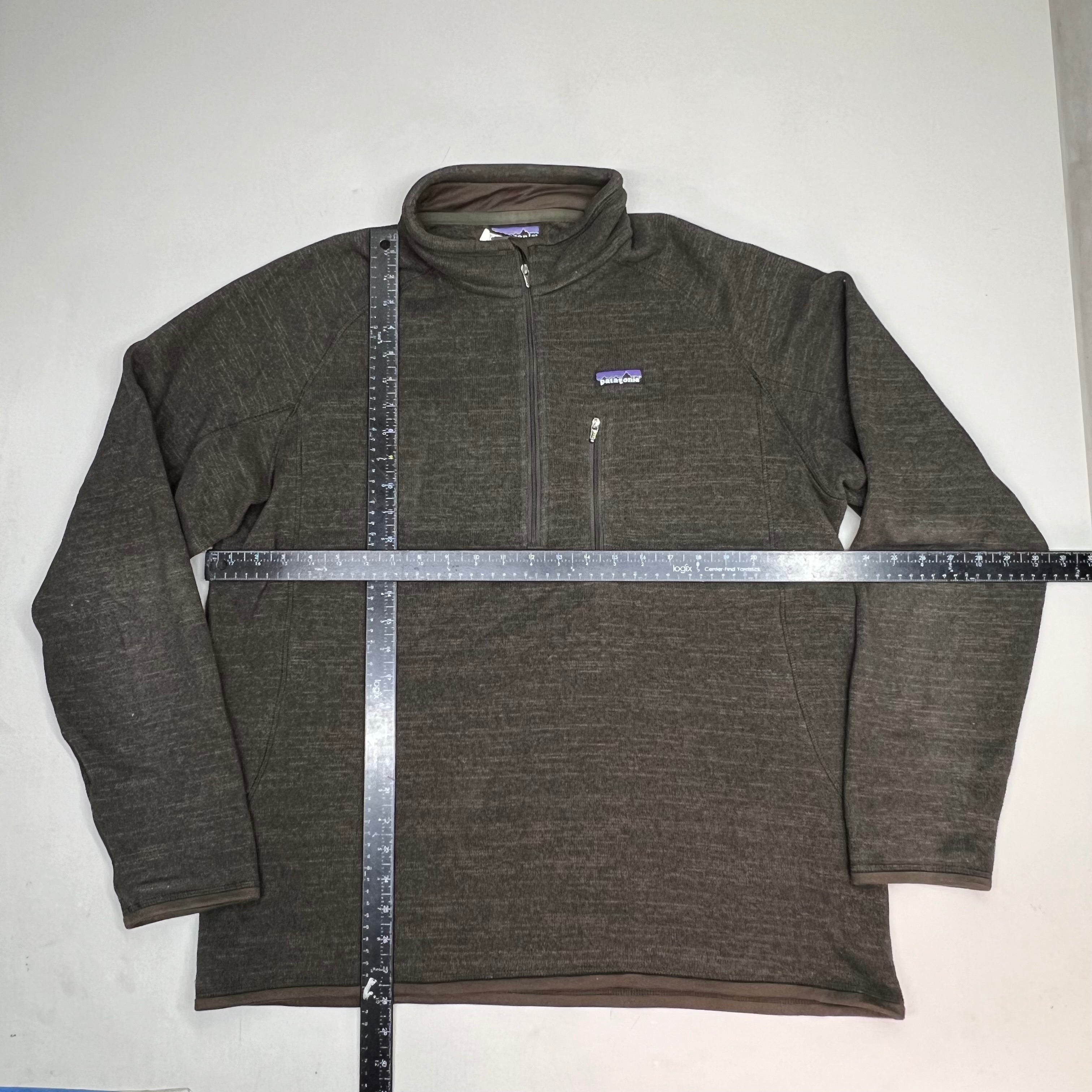 PATAGONIA Quarter Zip w/ Pocket 100% Polyester Jacket Men's Sz XL Brown (Used)