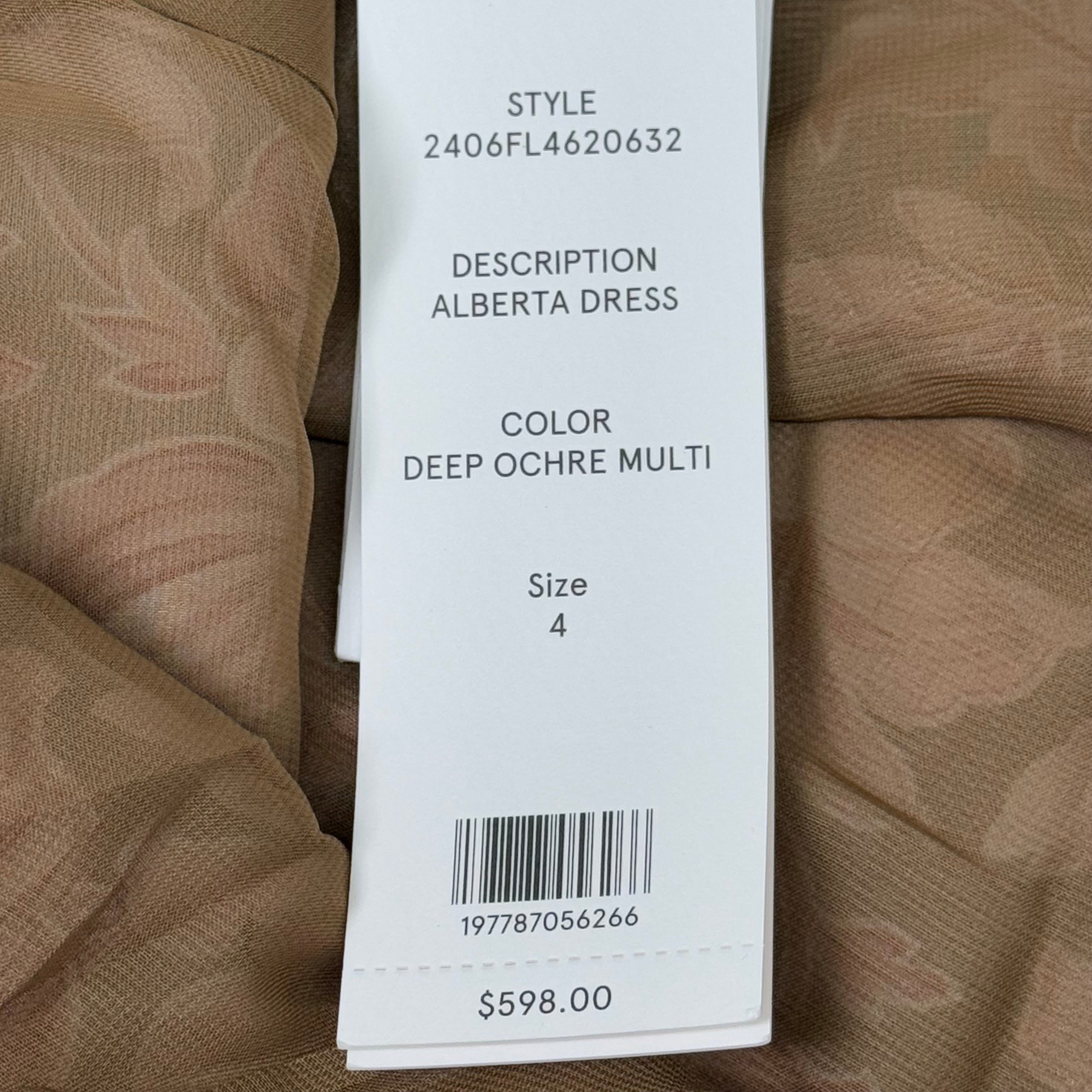 VERONICA BEARD Alberta Deep Ochre Multicolored Dress Sz-4 2406FL4620632