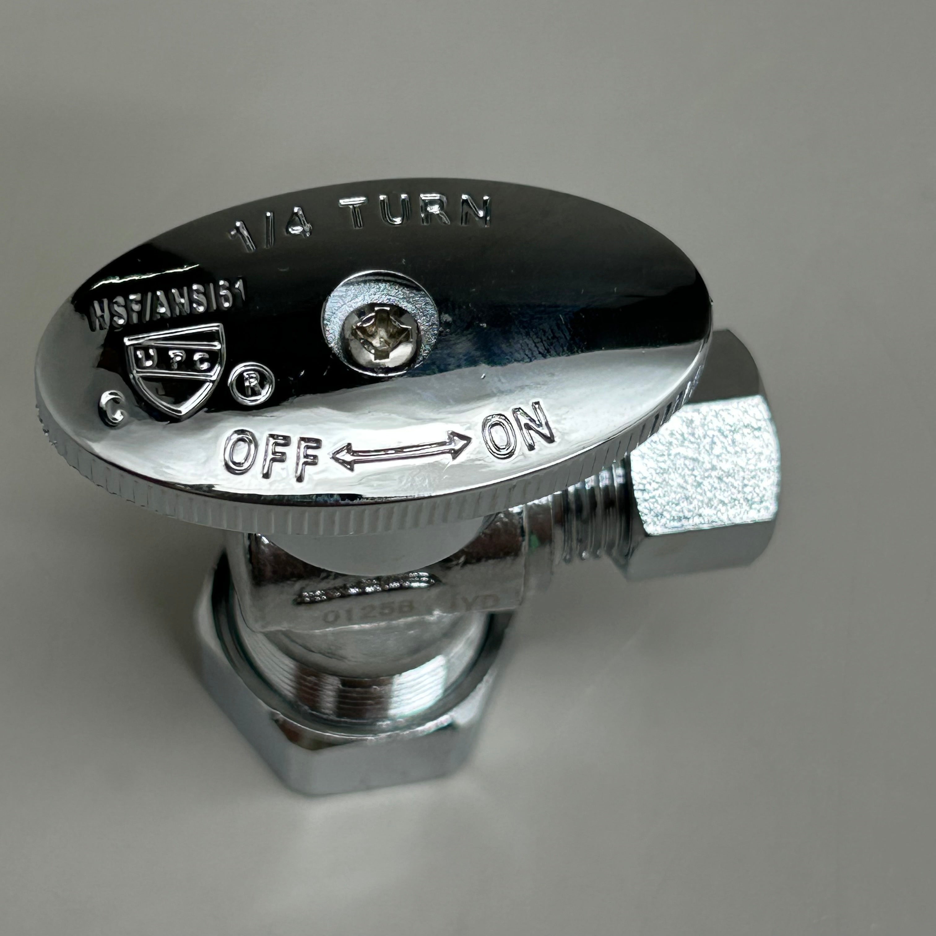 PLUMBSHOP (3 Pack) Turn Angle Water Stop 1/2"x3/8" Chrome PLB100