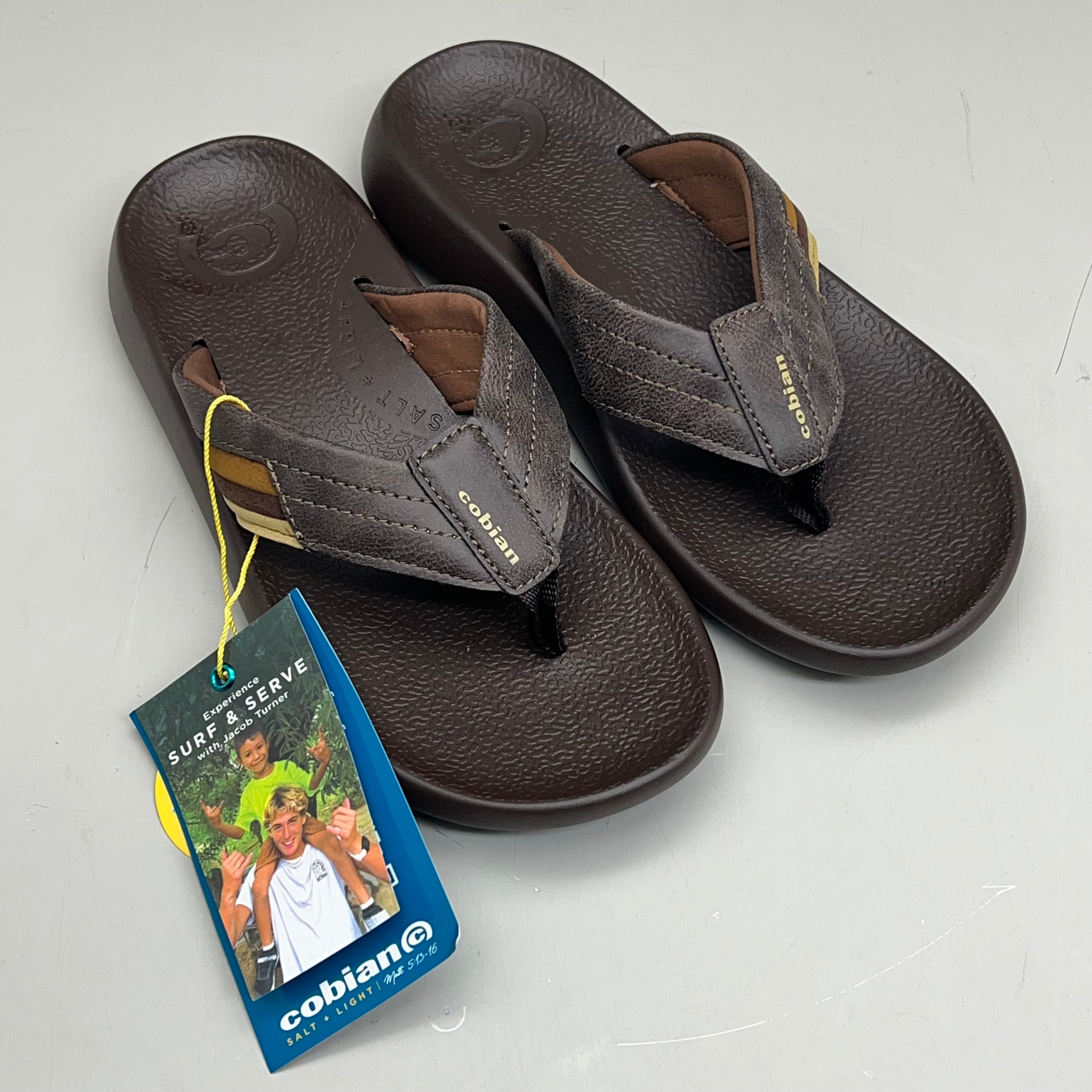 COBIAN Kandui Synthetic Leather Strap Men's Sz 9, EU 41.5 Chocolate KAN25-2011-9