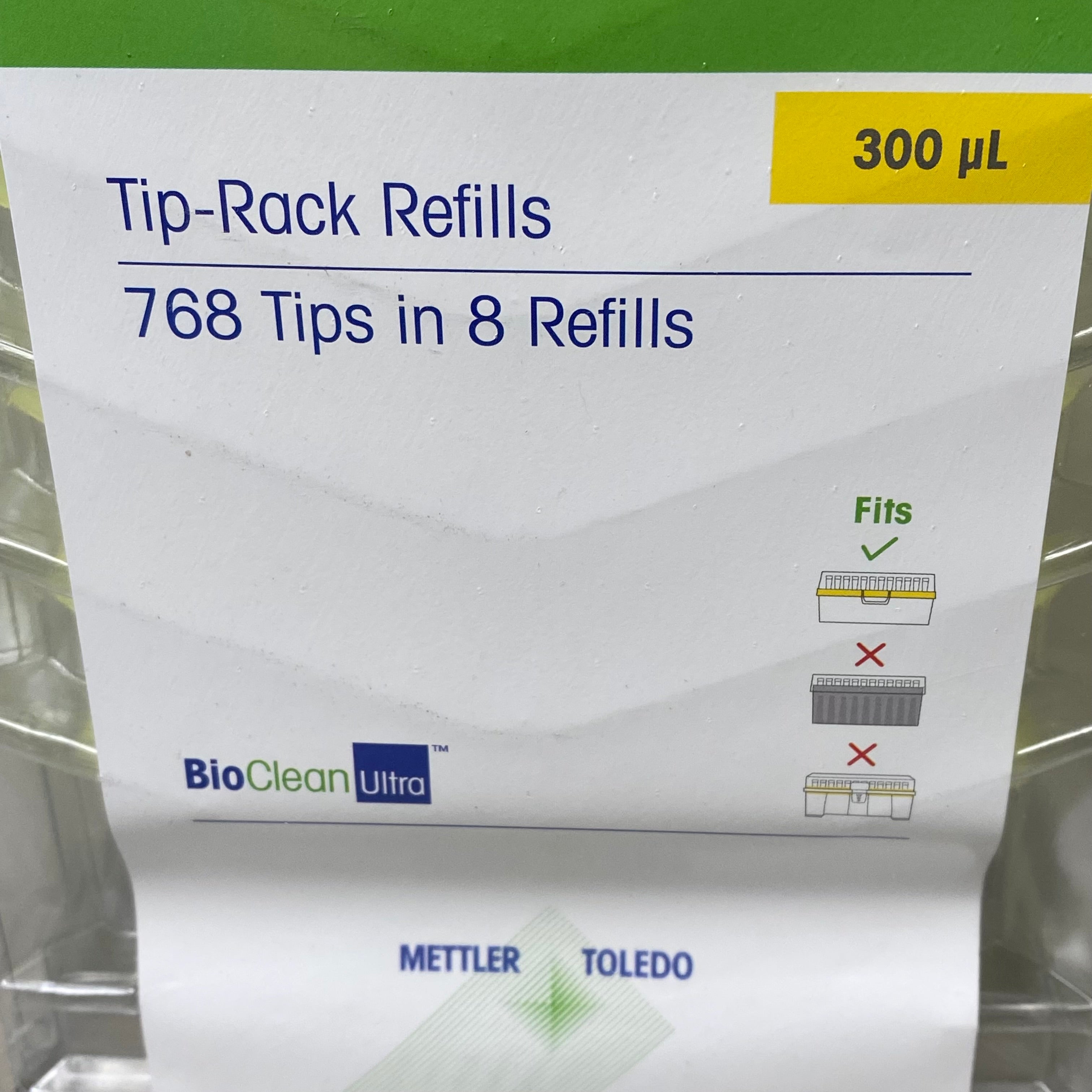RAININ (768) Green-Pak Space Saver Tip-Rack Refills 300UPL Yellow 30389303