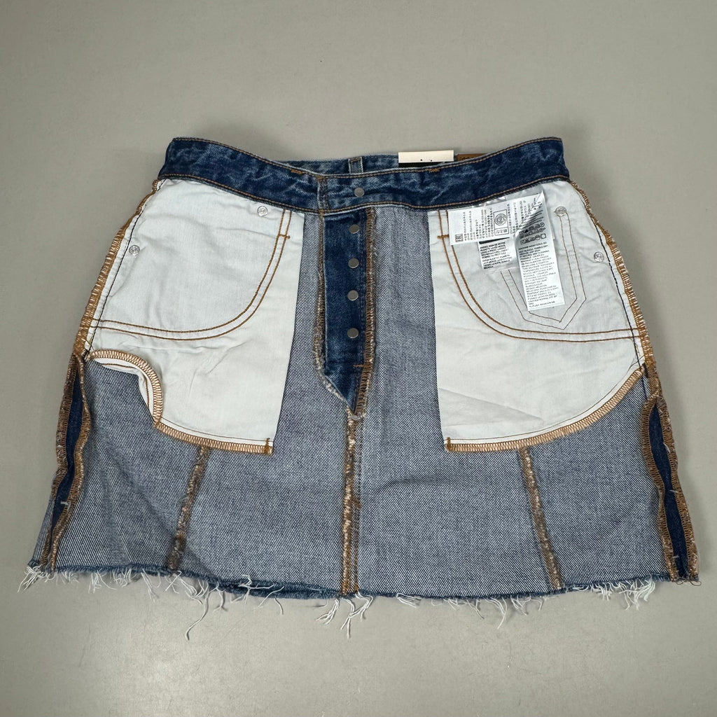 LEVIS Recrafted Icon Skirt Mid Rise Original Women's Sz 26 Novel Notion Med Wash