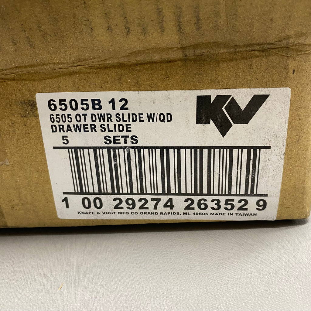 KNAPE AND VOGT (10 Pk ) Over Travel Low Profile Drawer Slide Set 12 inch Silver 6505