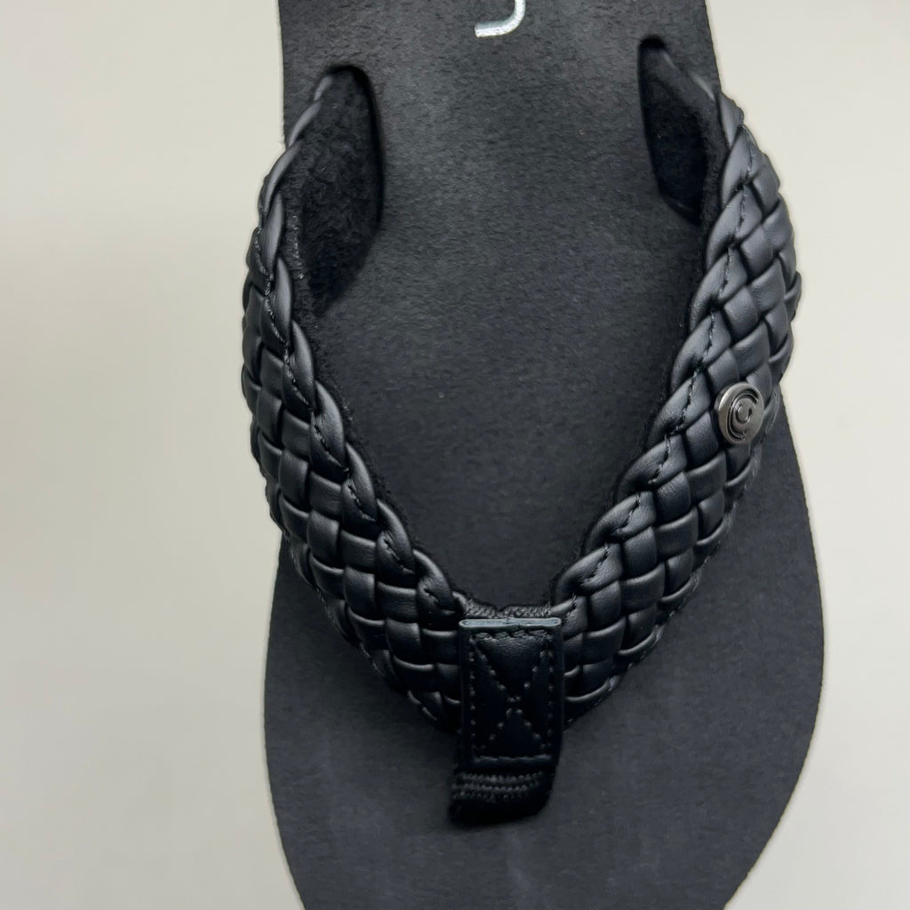 COBIAN Braided Bounce Synthetic Leather Sandals Women's Sz 11 EU 42.5 Black BRB10-001-11