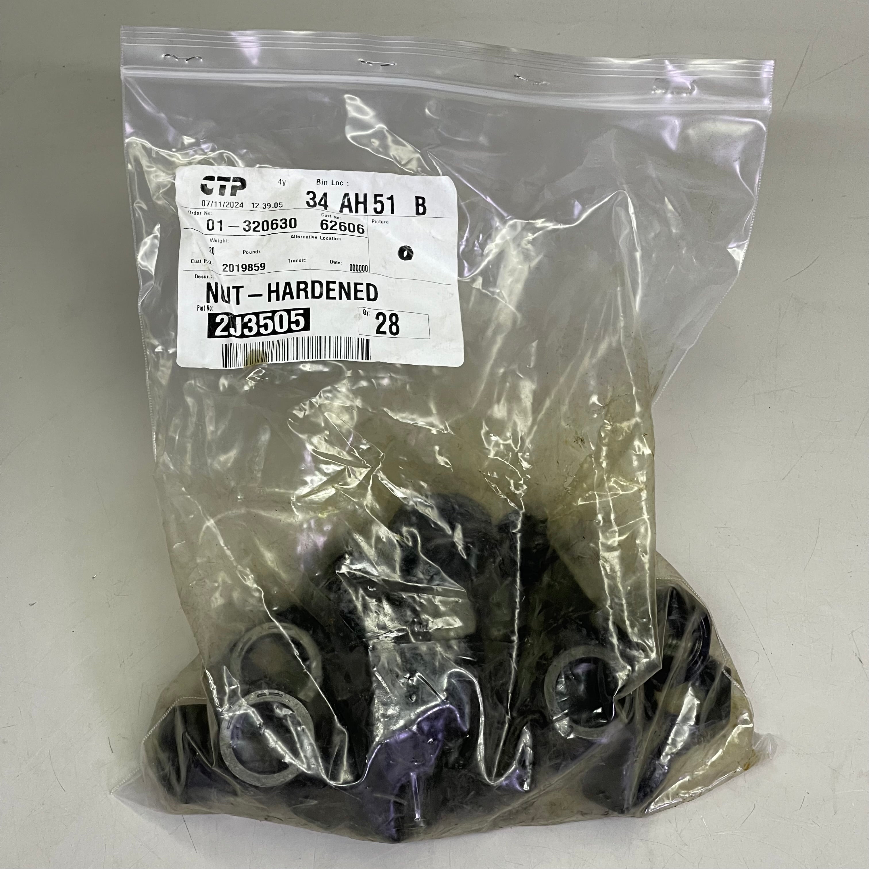 CTP Caterpillar Bucket Tooth Pins, Nuts, And Washers Black