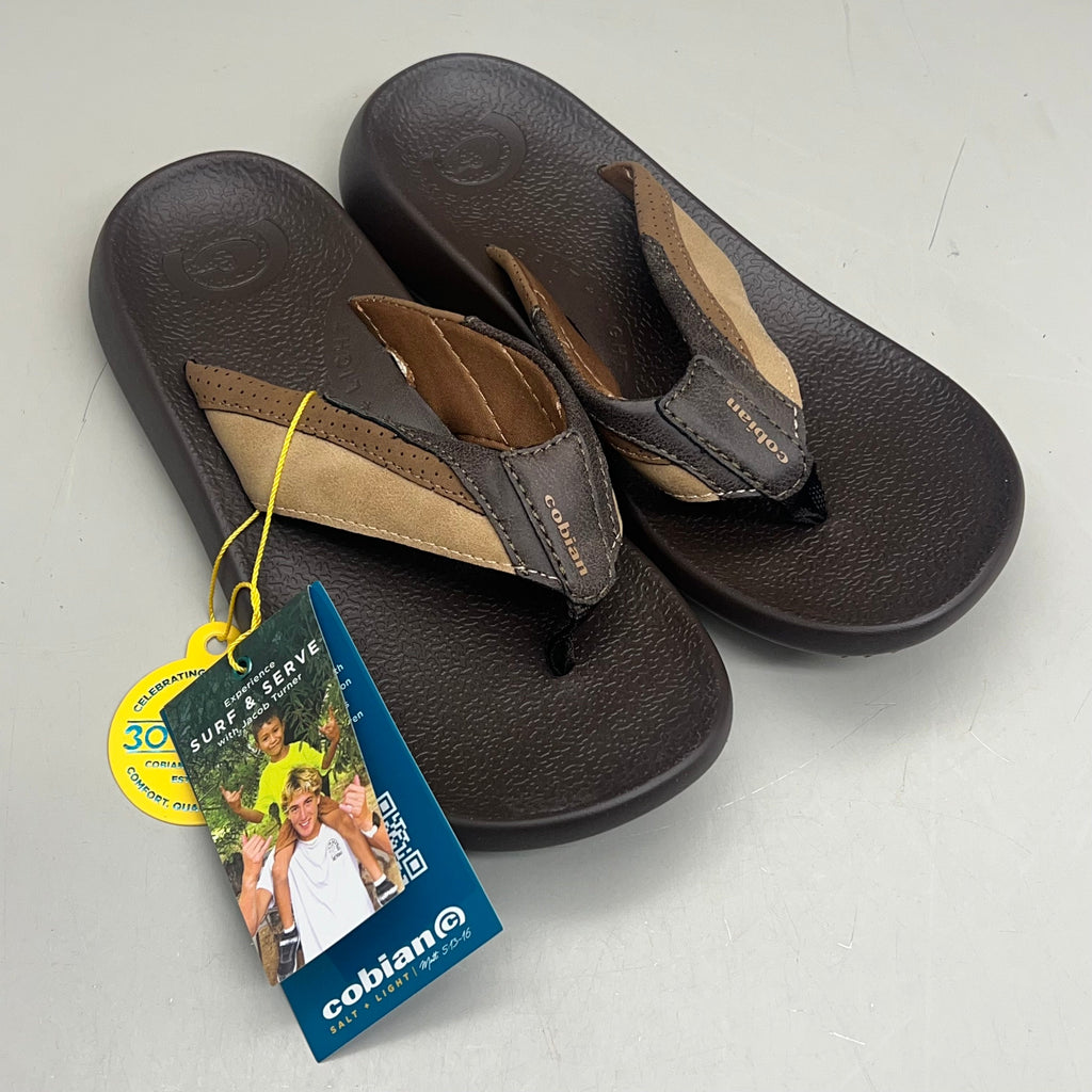 COBIAN Compass Synthetic Leather Strap Sandals Men's Sz 10, EU 43 Chocolate COM25-201-10