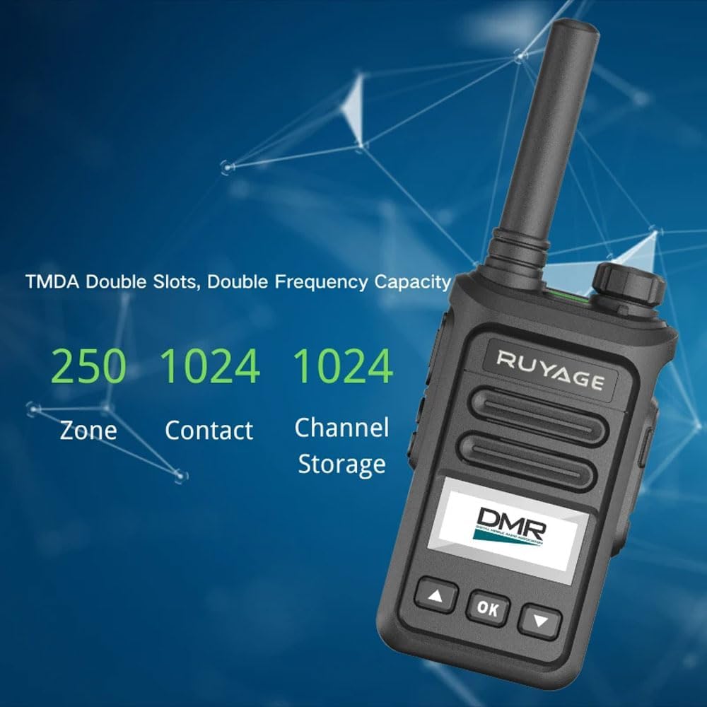 RUYAGE DMR UHF Digital Walkie Talkie | 1024 Channel Long Range Two Way Radio