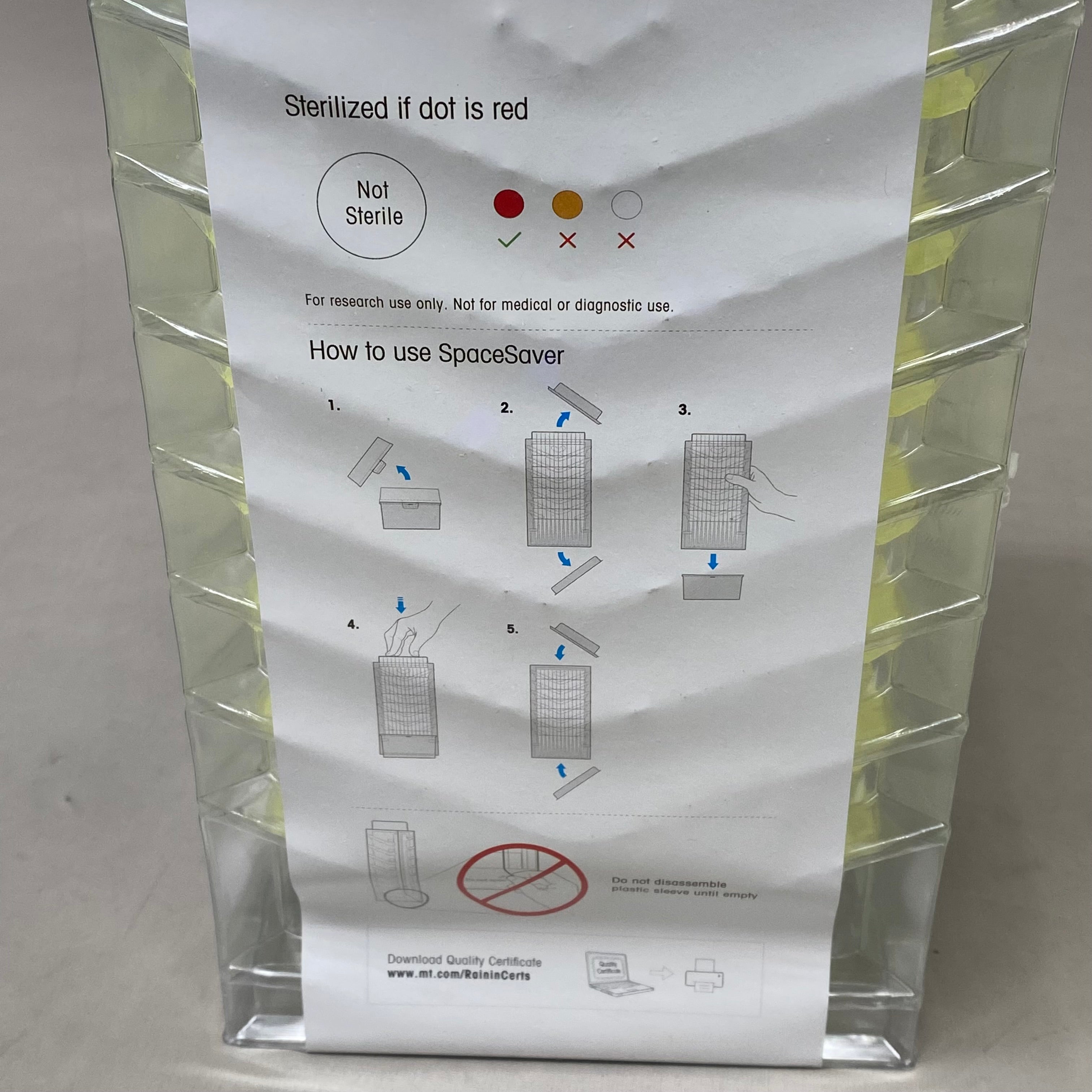 RAININ (768) Green-Pak Space Saver Tip-Rack Refills 300UPL Yellow 30389303