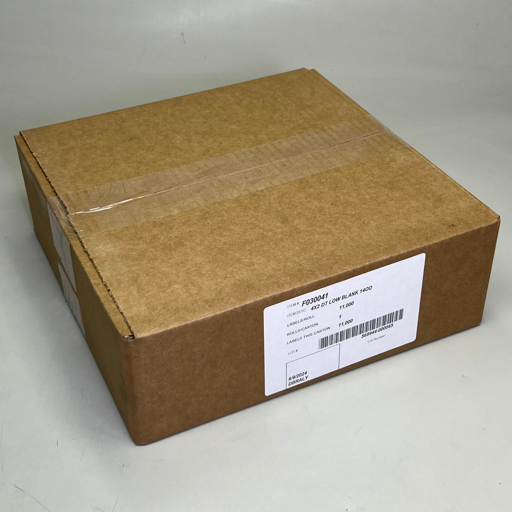 Roll Low Blank Labels 14OD (11000 Labels) Sz 4" L X 2" W White F030041