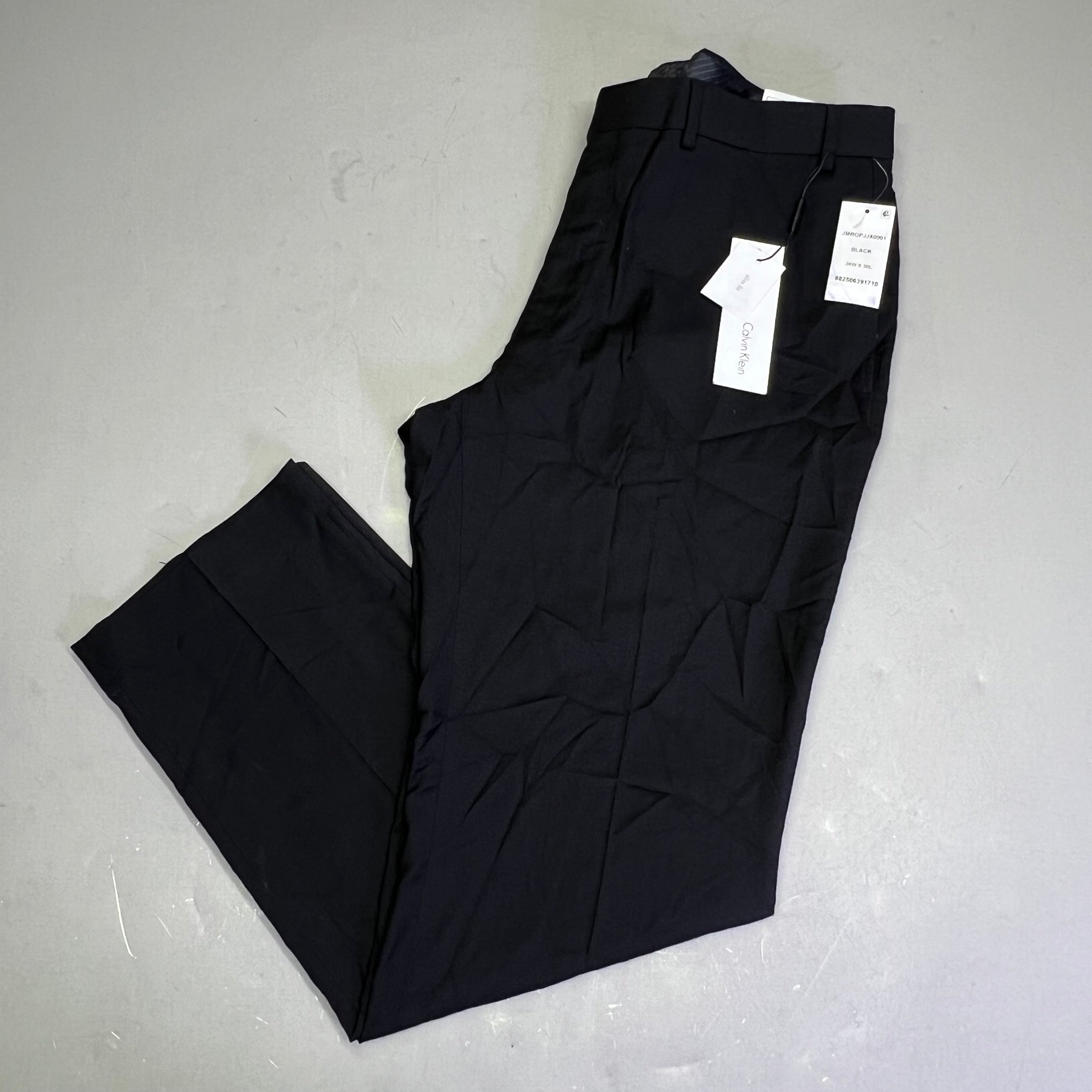 CALVIN KLEIN Slim Fit Slack Dress Pants Men's Sz 36W X 30L Black JMROPJJX0001