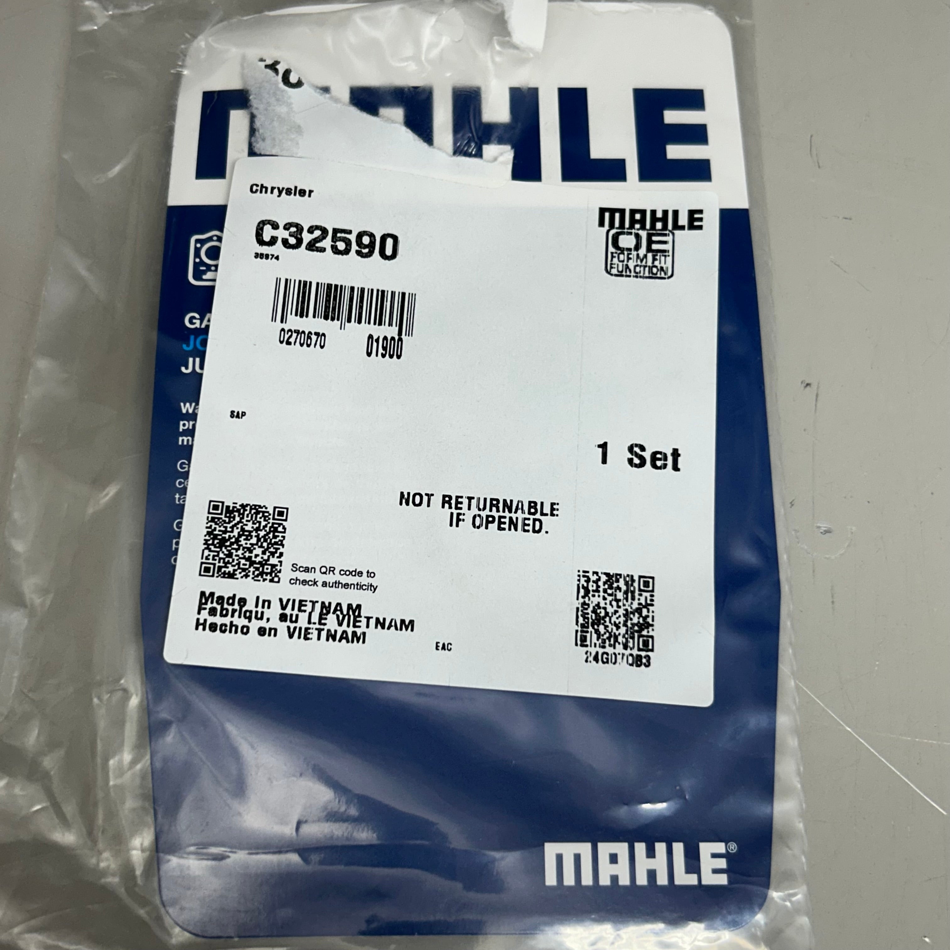 MAHLE Engine Coolant Thermostat Seal For Chrysler, Dodge & Jeep C32590