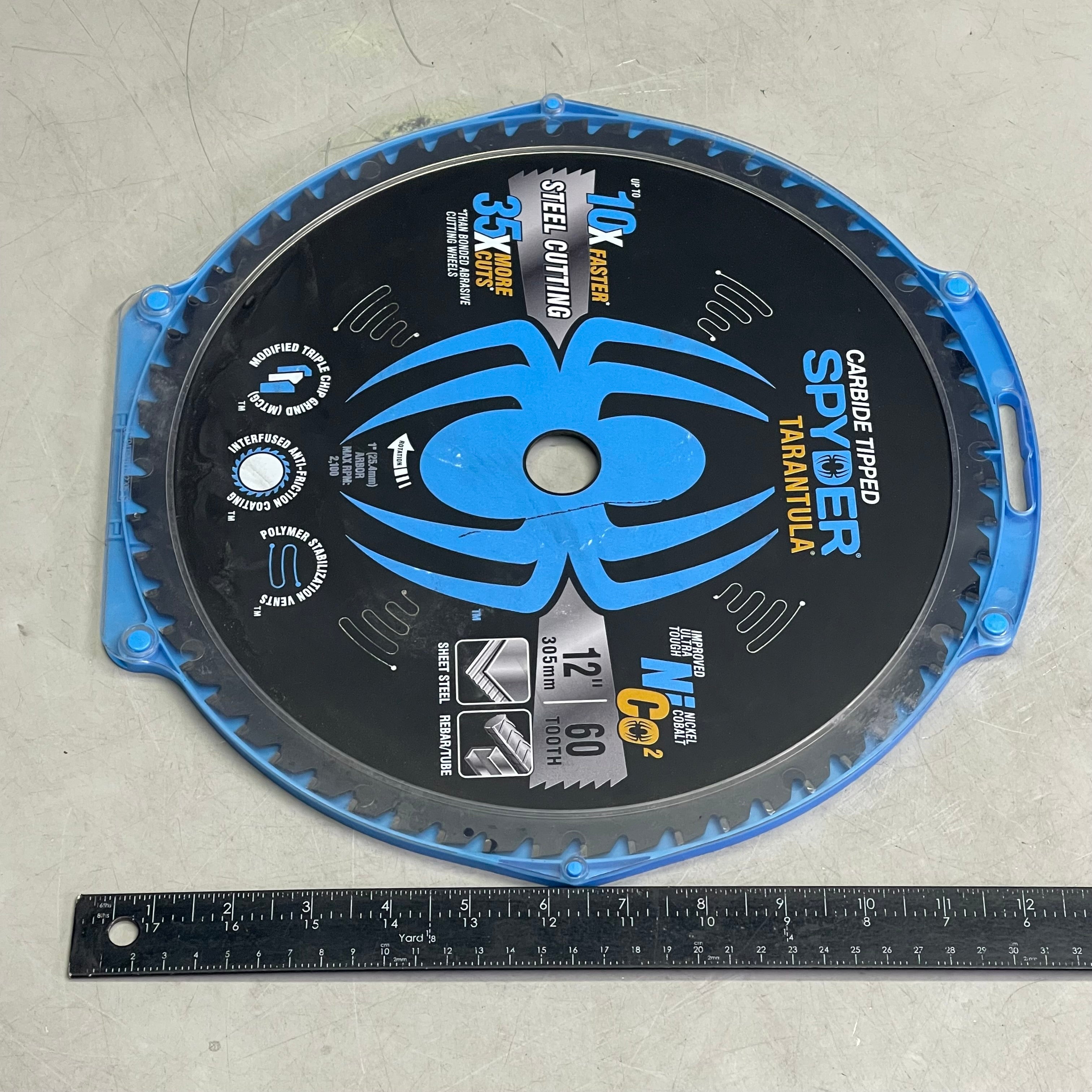 SPYDER Tarantula Steel Cutting Circular Saw Blade 60-Tooth, 12" Black 13505