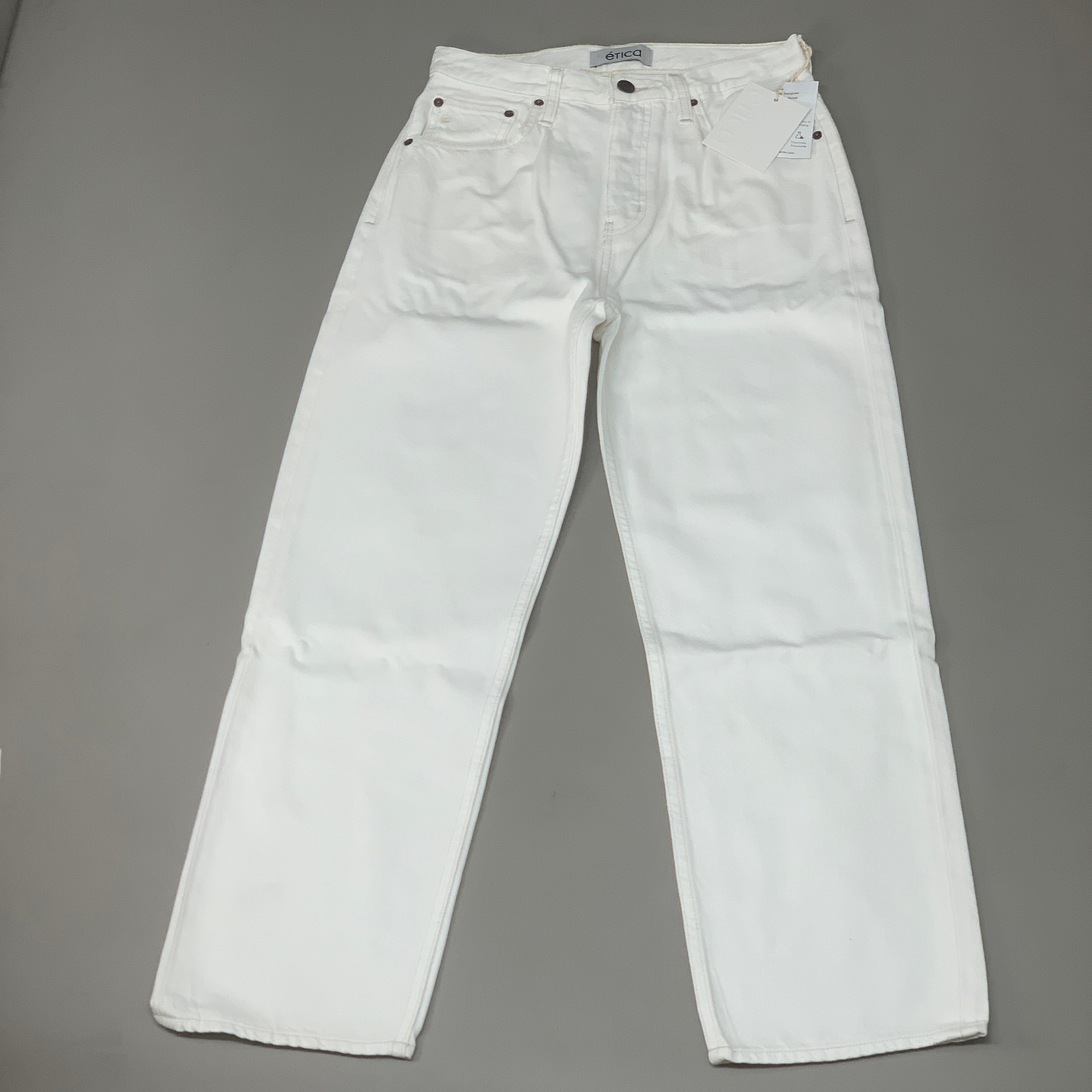 ETICA Tyler High Waist Straight Leg Ankle jeans Vintage White Size 25 EW180114A