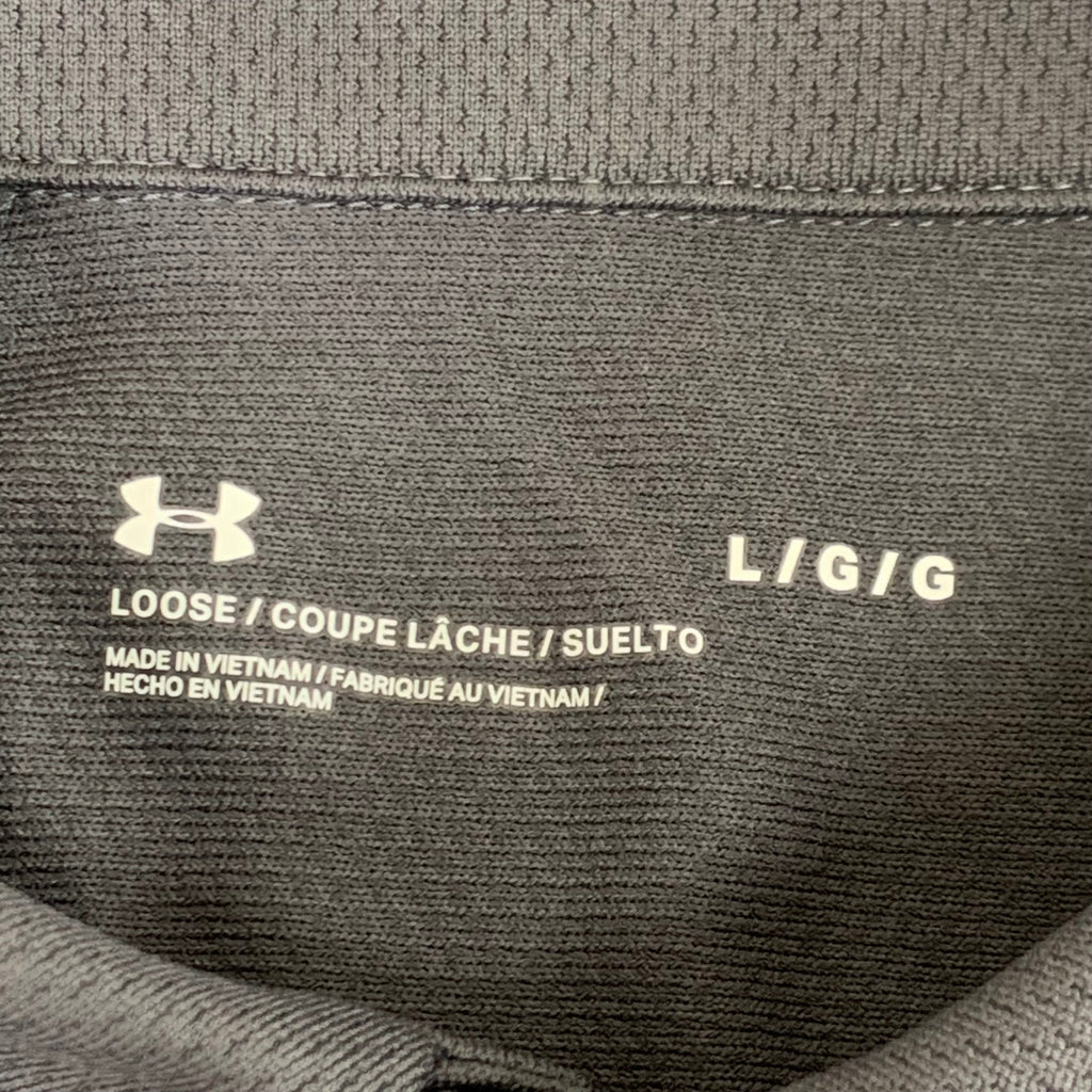 UNDER ARMOUR UA Team Tech Polo Loose Light & Moisture Wicking Men's Sz L Grey