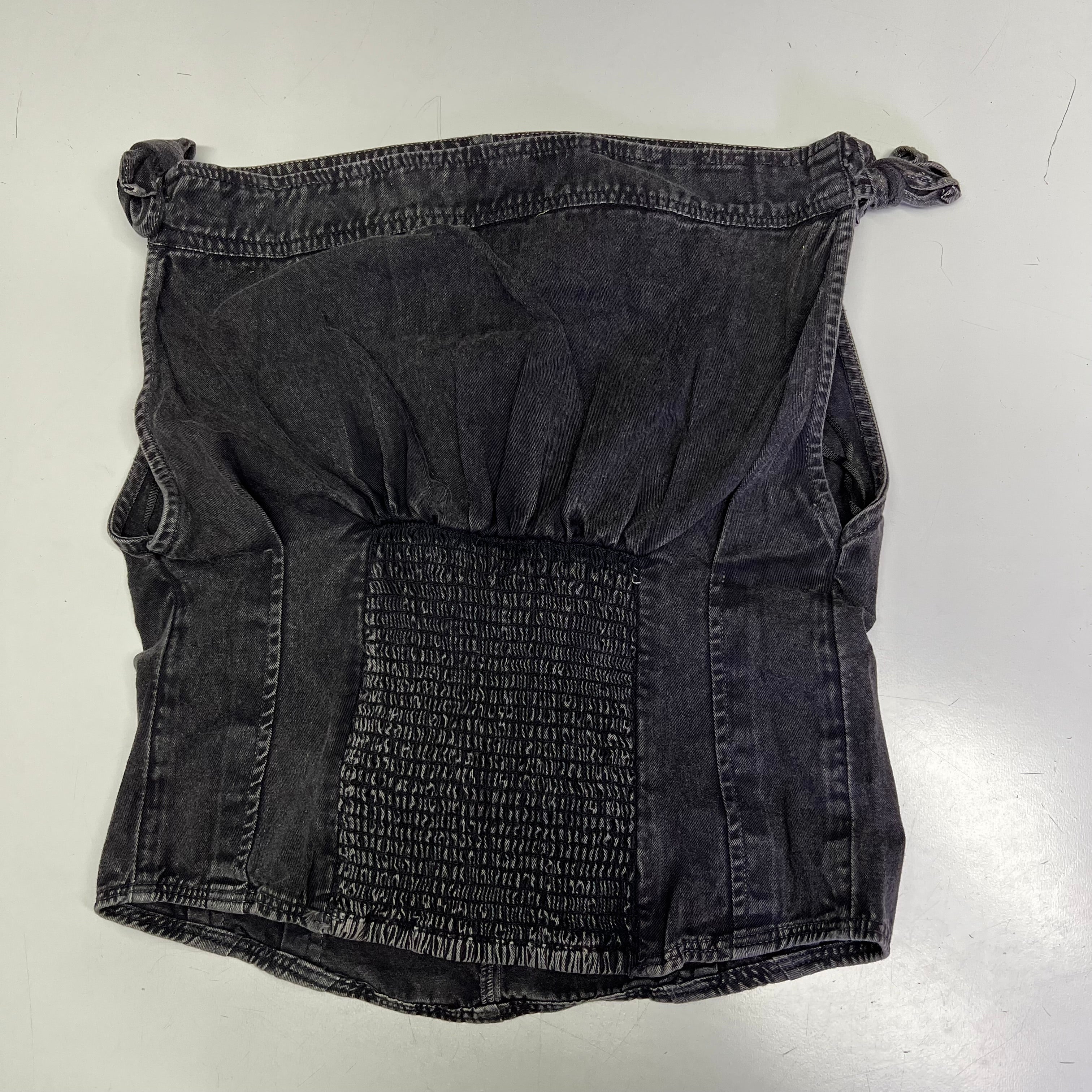 FREE PEOPLE 100% Cotton Louie Indigo Top Women's Sz L Black 98546724