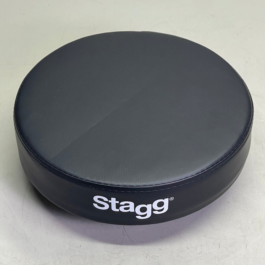 STAGG Drum Throne Vinyl Double Braced Adjustable Height Black DT-32BK