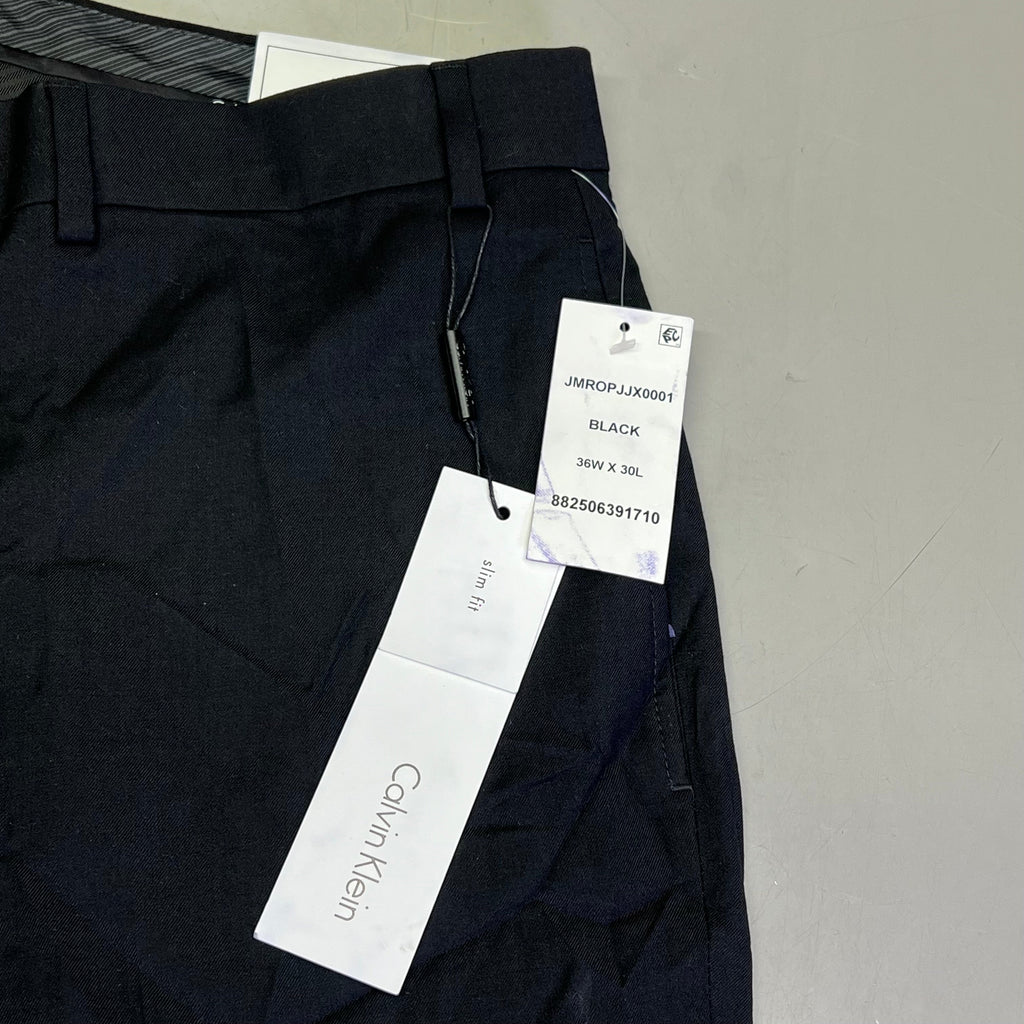 CALVIN KLEIN Slim Fit Slack Dress Pants Men's Sz 36W X 30L Black JMROPJJX0001