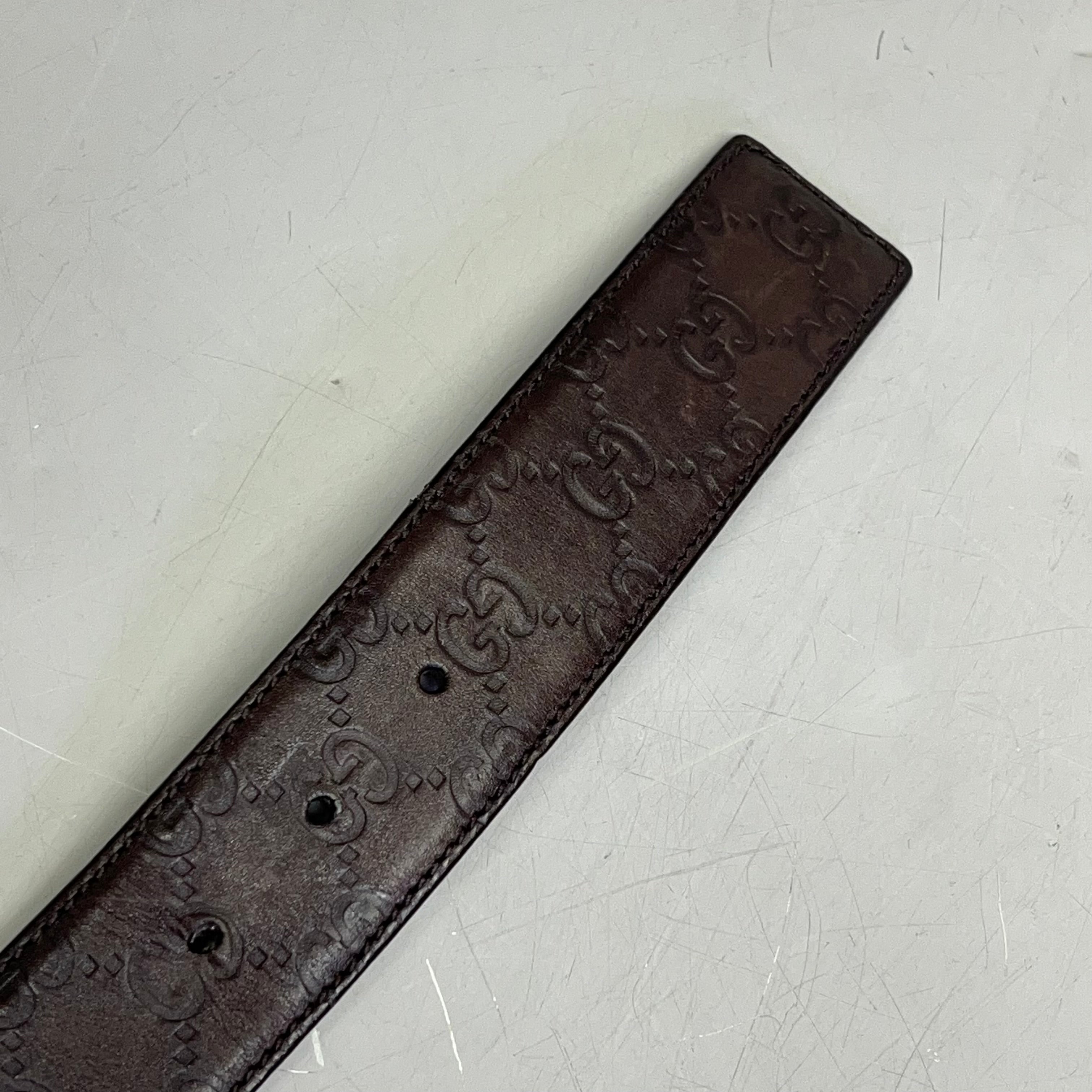GUCCI Authentic Interlocking G Buckle Belt 43" L Brown (Pre-Owned)