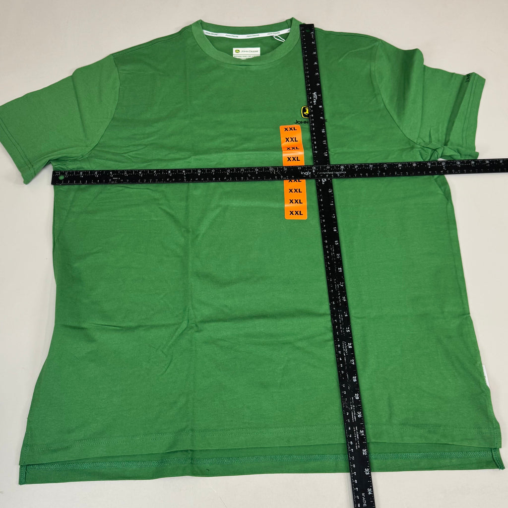 JOHN DEERE Embroidered Logo Short Sleeve Tee Shirt Men's Sz XXL Green 1896842