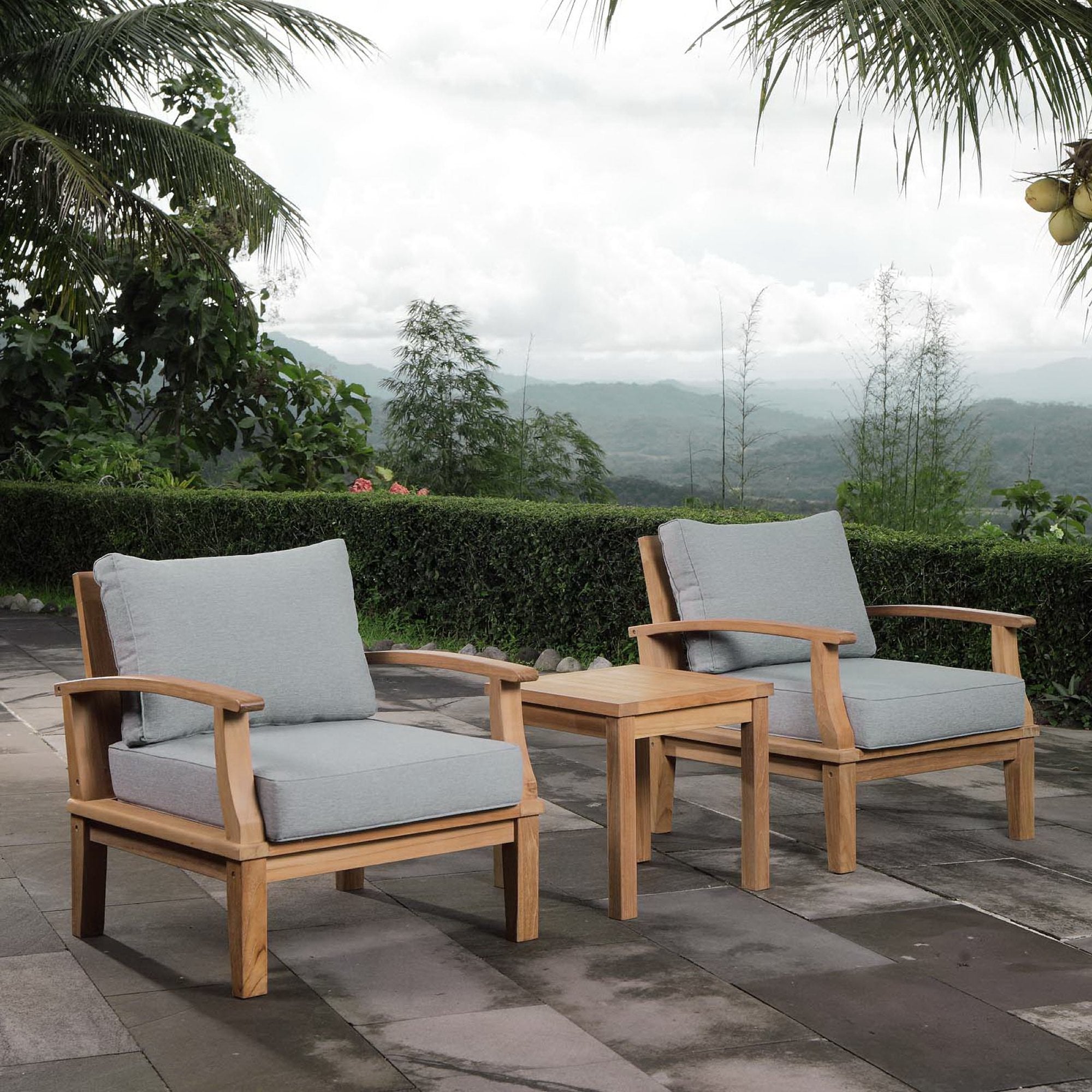Marina 3-Piece Outdoor Patio Teak Set by Modway