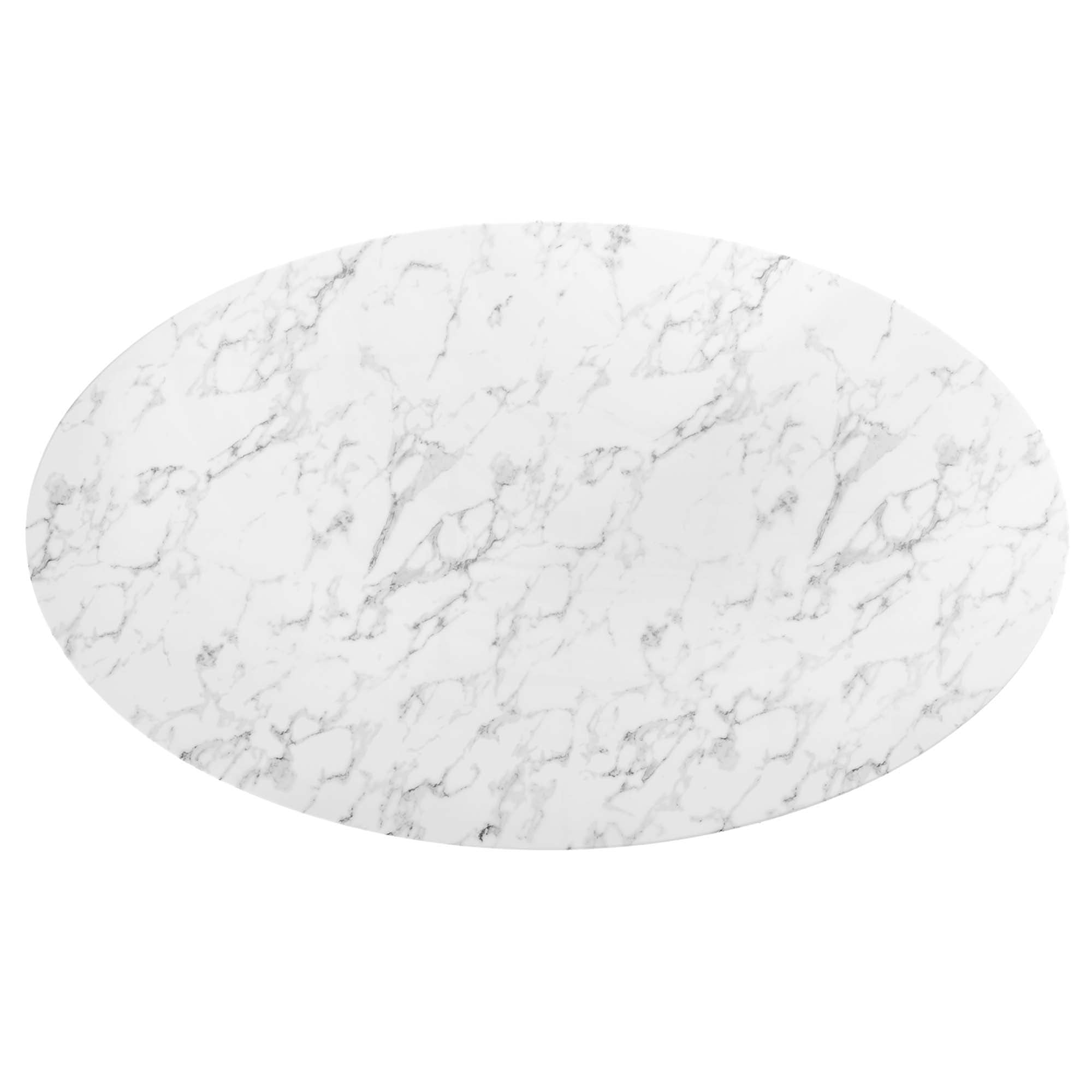 Lippa 78" Oval Faux Marble Dining Table by Modway