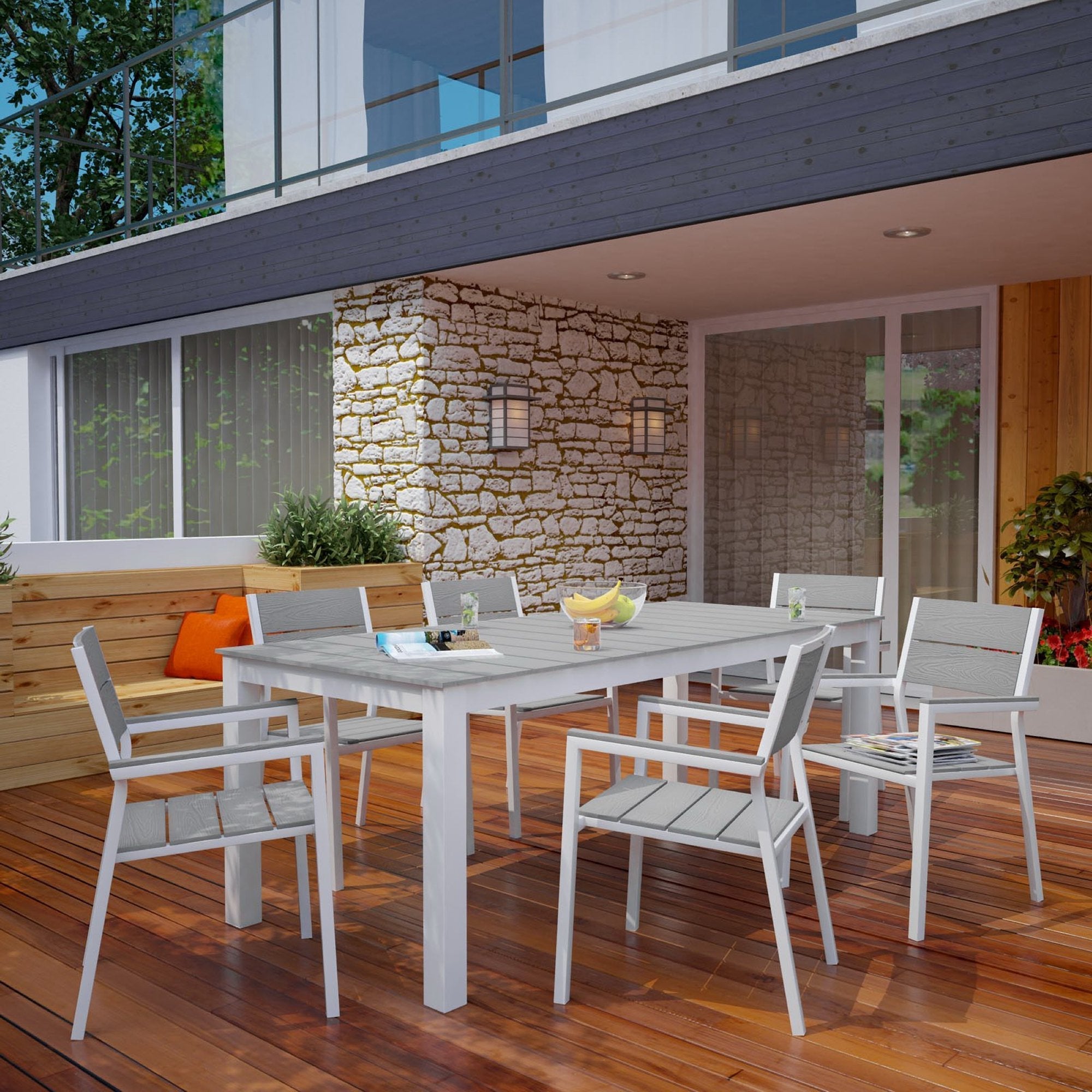 Maine 7 Piece Outdoor Patio Dining Set by Modway