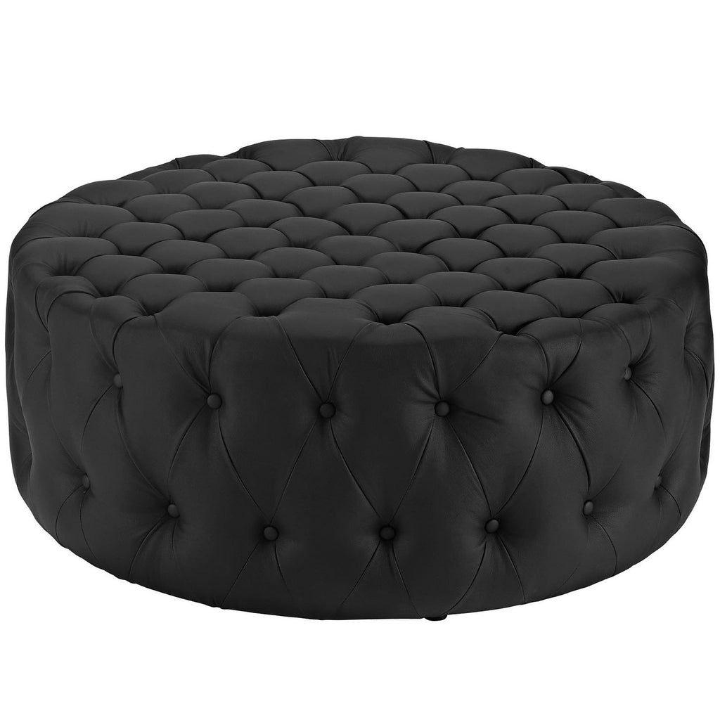 Amour Upholstered Vinyl Round Ottoman by Modway