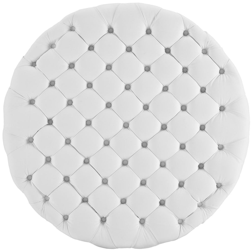 Amour Upholstered Vinyl Round Ottoman by Modway
