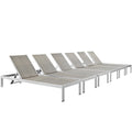 Shore Outdoor Patio Aluminum Chaise Set of 6 by Modway