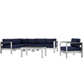 Shore 6 Piece Outdoor Patio Aluminum Sectional Sofa Set by Modway