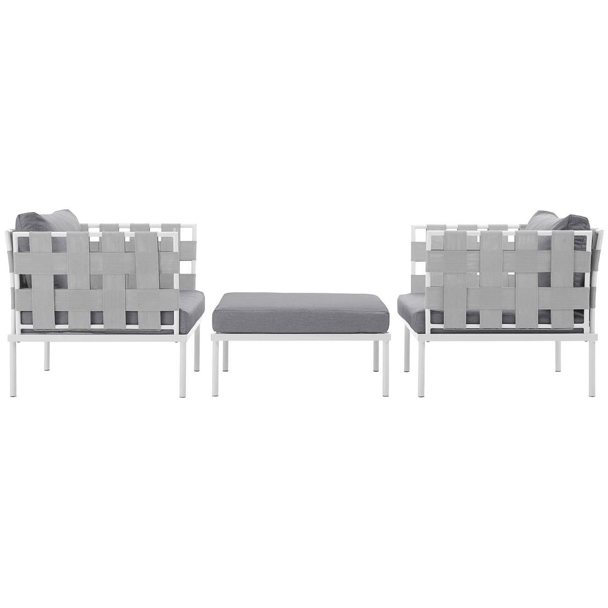 Harmony 3-Piece Outdoor Patio Aluminum Sectional Sofa Set by Modway