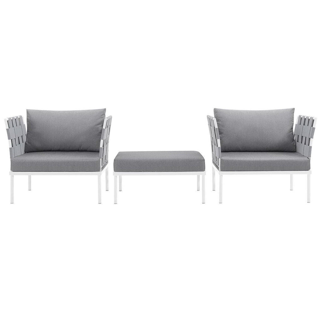 Harmony 3-Piece Outdoor Patio Aluminum Sectional Sofa Set by Modway