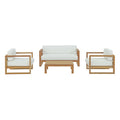 Upland 4 Piece Outdoor Patio Teak Set by Modway