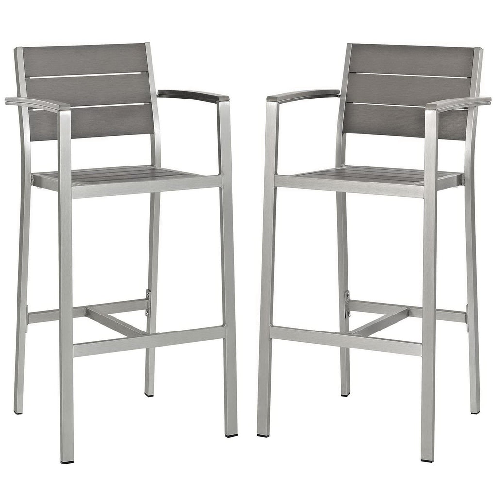 Shore Outdoor Patio Aluminum Bar Stool Set of 2 by Modway