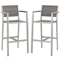Shore Outdoor Patio Aluminum Bar Stool Set of 2 by Modway