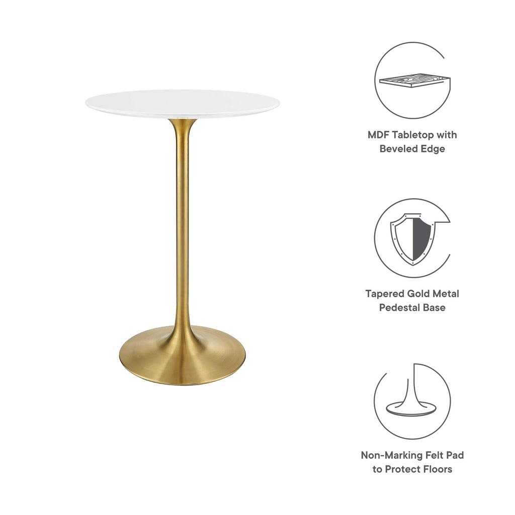 Lippa 28" Round Wood Bar Table by Modway