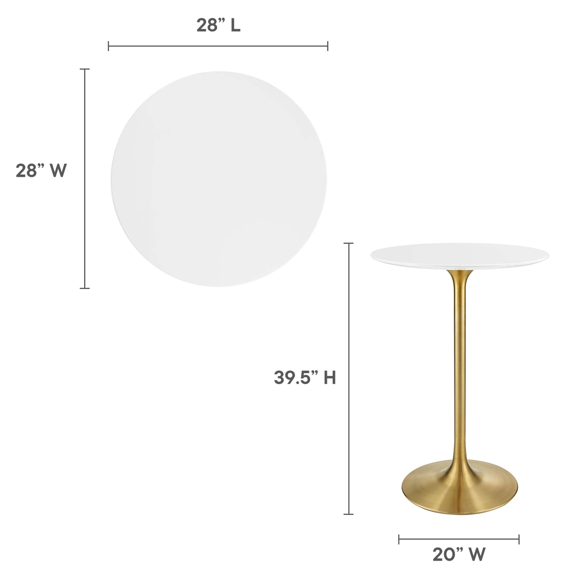 Lippa 28" Round Wood Bar Table by Modway