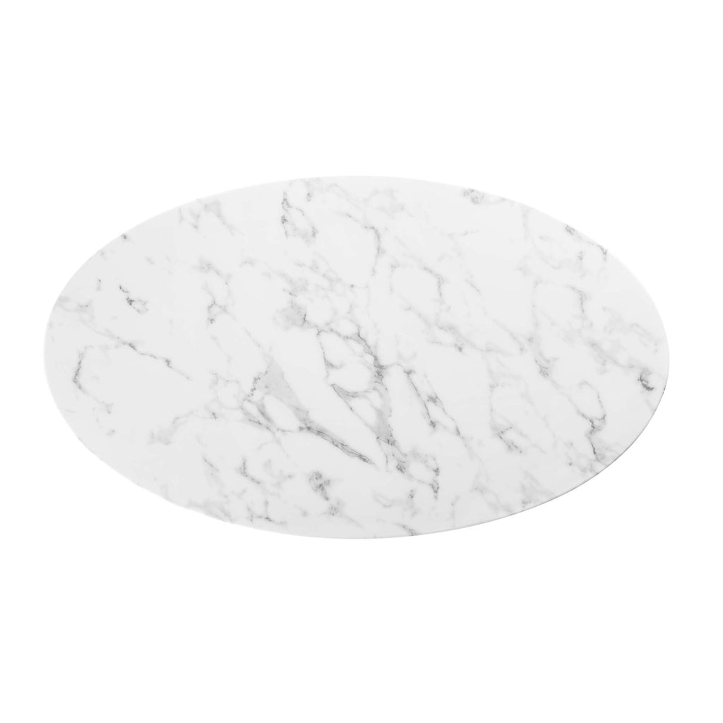 Lippa 48" Oval Faux Marble Coffee Table by Modway