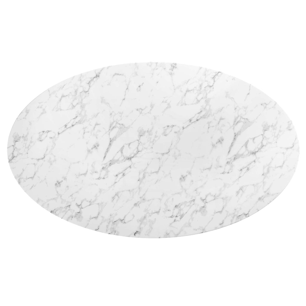 Lippa 78" Oval Faux Marble Dining Table by Modway