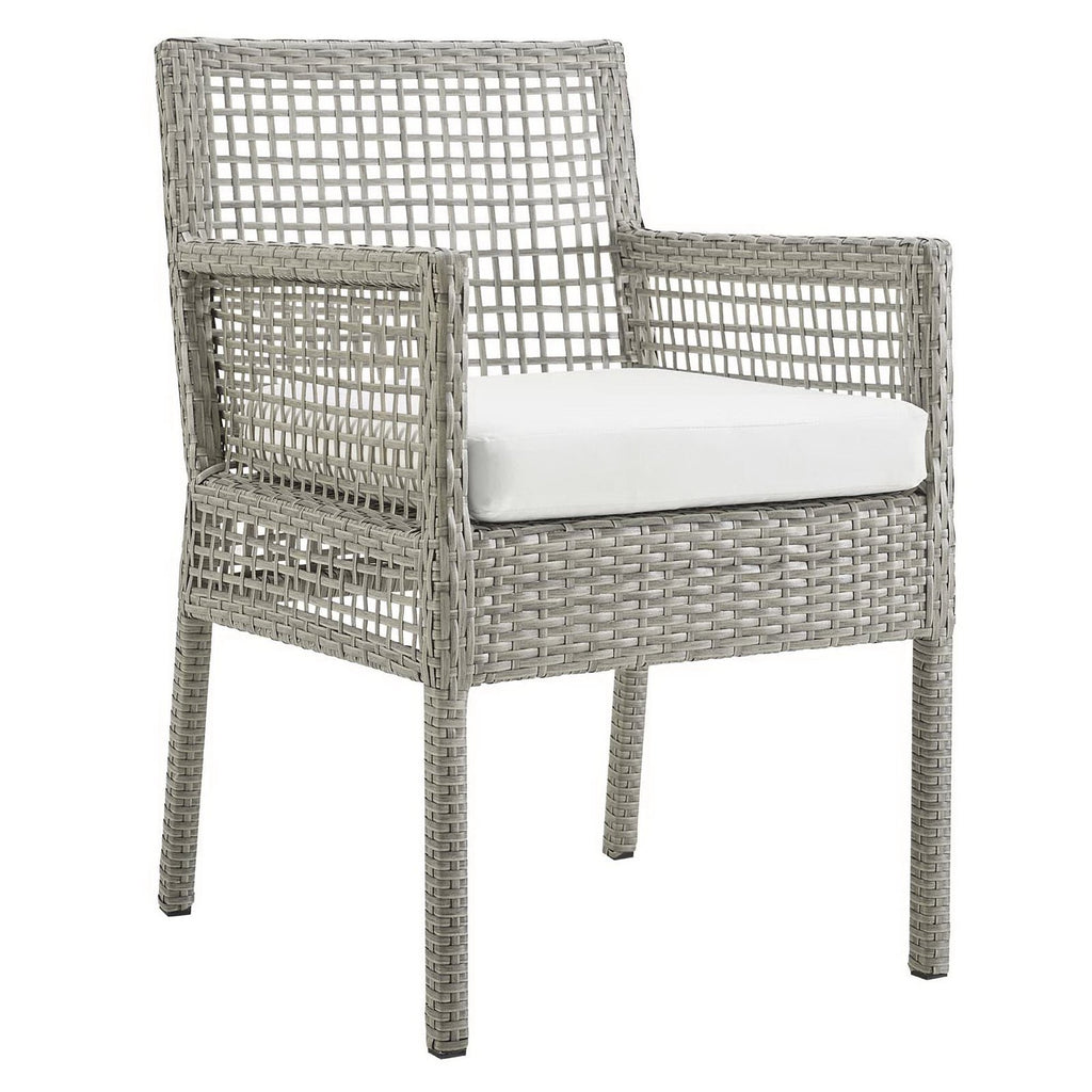 Aura Outdoor Patio Wicker Rattan Dining Armchair Set of 2