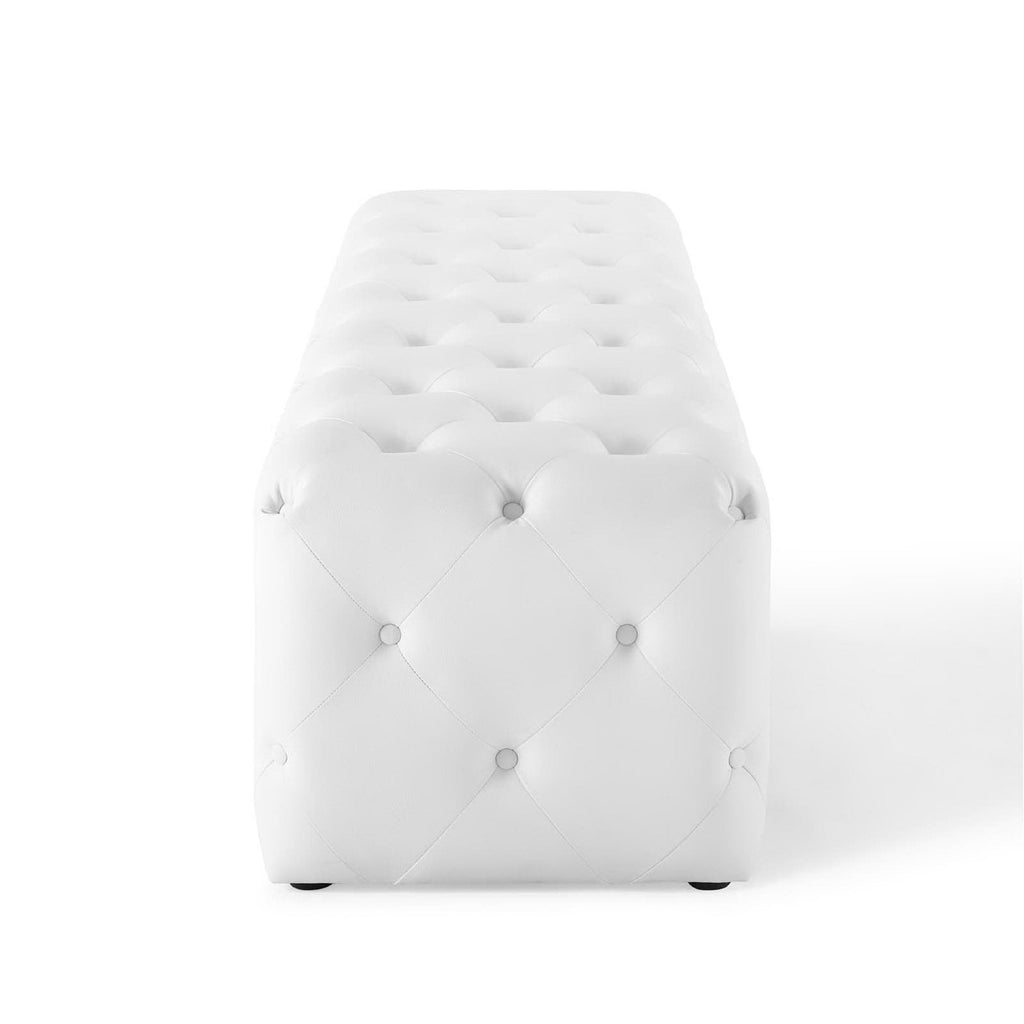 Amour 72" Tufted Button Entryway Faux Leather Bench by Modway