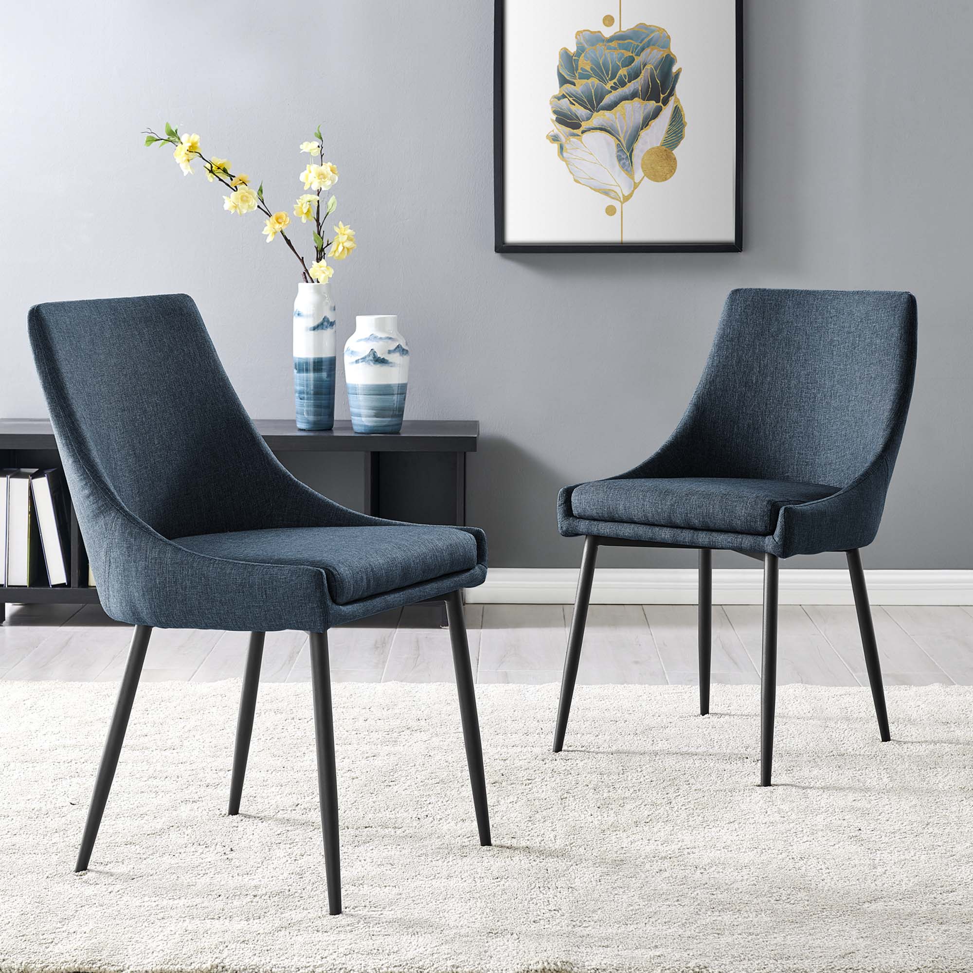 Viscount Upholstered Fabric Dining Chairs - Set of 2 by Modway